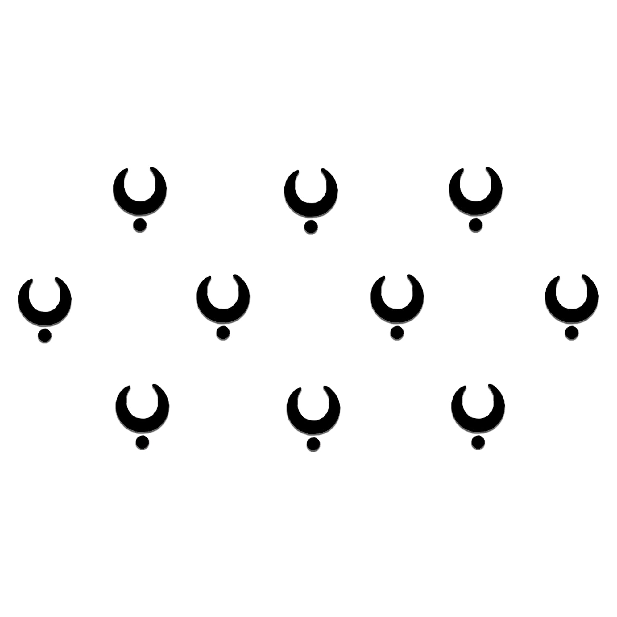 Comet Busters Crescent Dot Traditional Black Bindi for Women and Girls, elegant crescent moon shape with hanging dot design, reusable forehead sticker bindi for festive, ethnic and daily wear.
