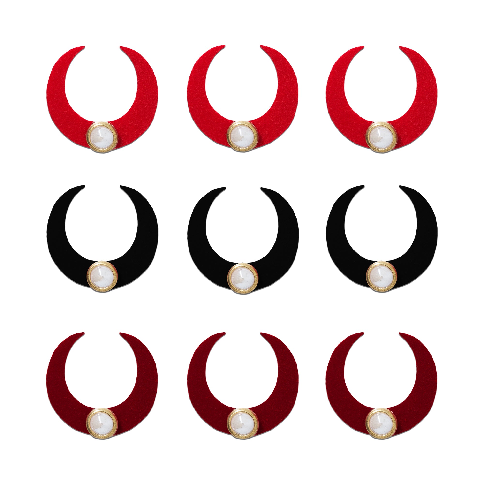 Indira by Comet Busters® Premium Chandra Tilak Crescent Moon Bindi | Traditional Velvet Chandrakor Designer Bindis for Women & Girls