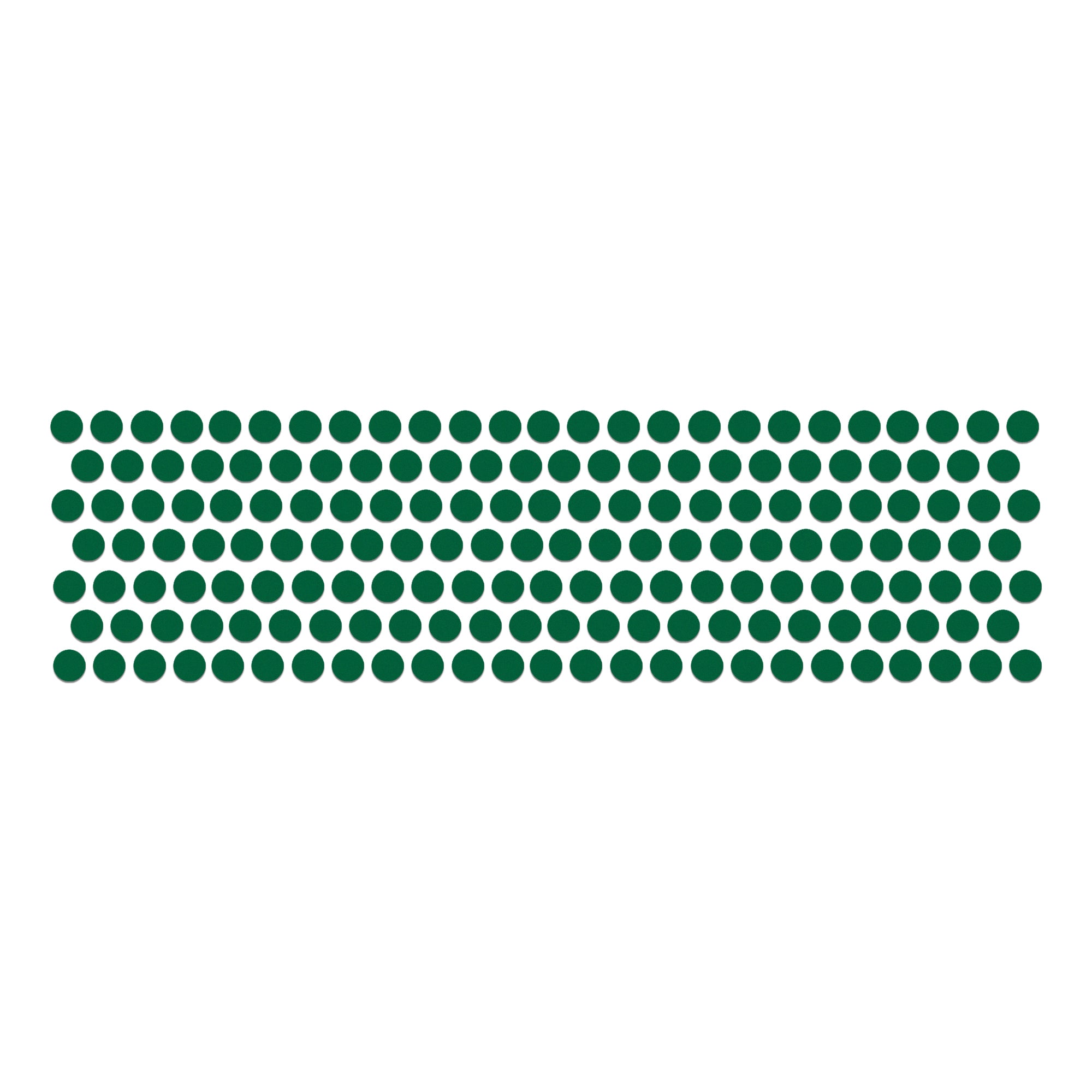 Comet Busters mini round dark green bindis arranged in neat rows, featuring a classic plain dot design ideal for traditional, festive, and everyday wear.