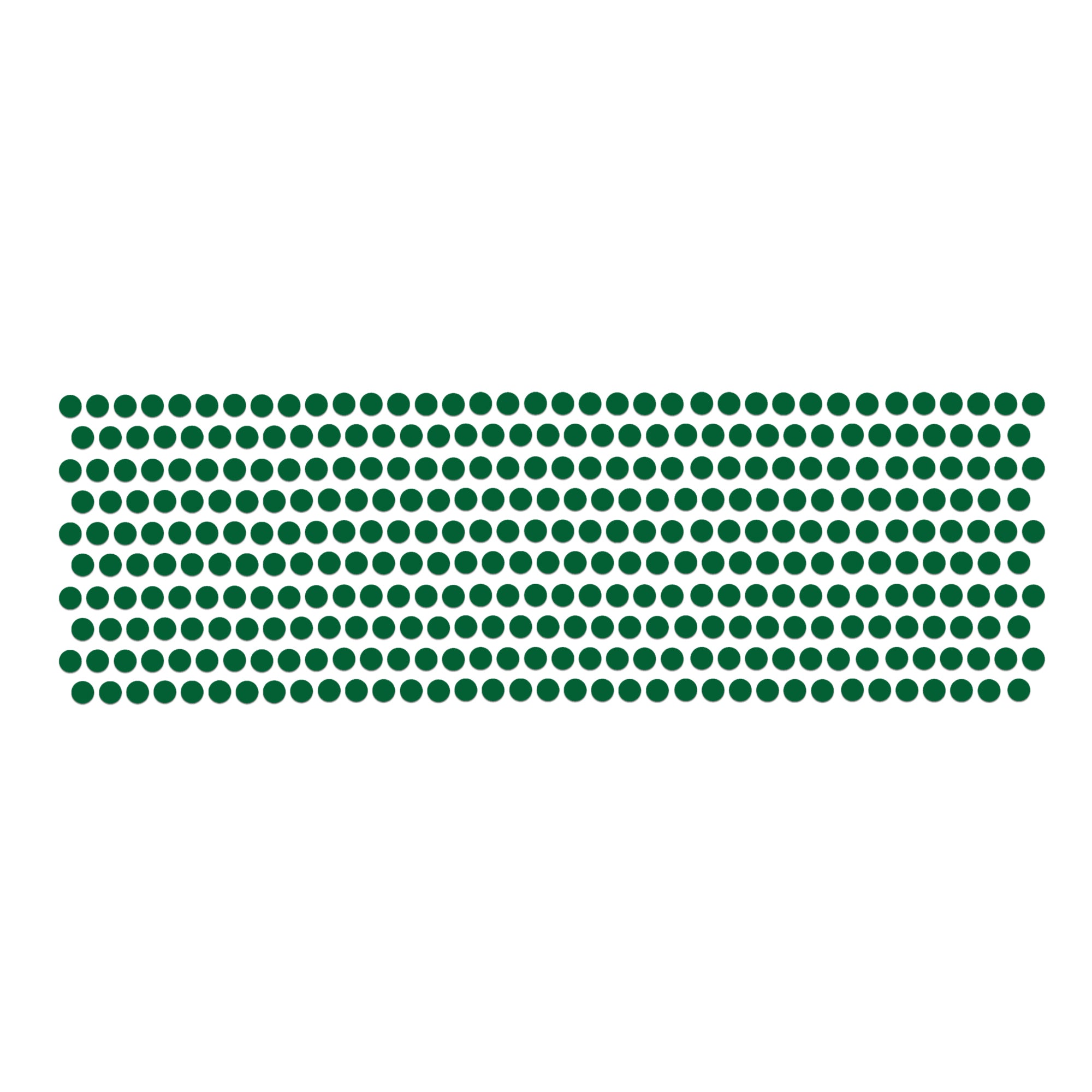 Comet Busters mini round dark green bindis arranged in neat rows, featuring a classic plain dot design suitable for traditional, festive, and everyday wear."
