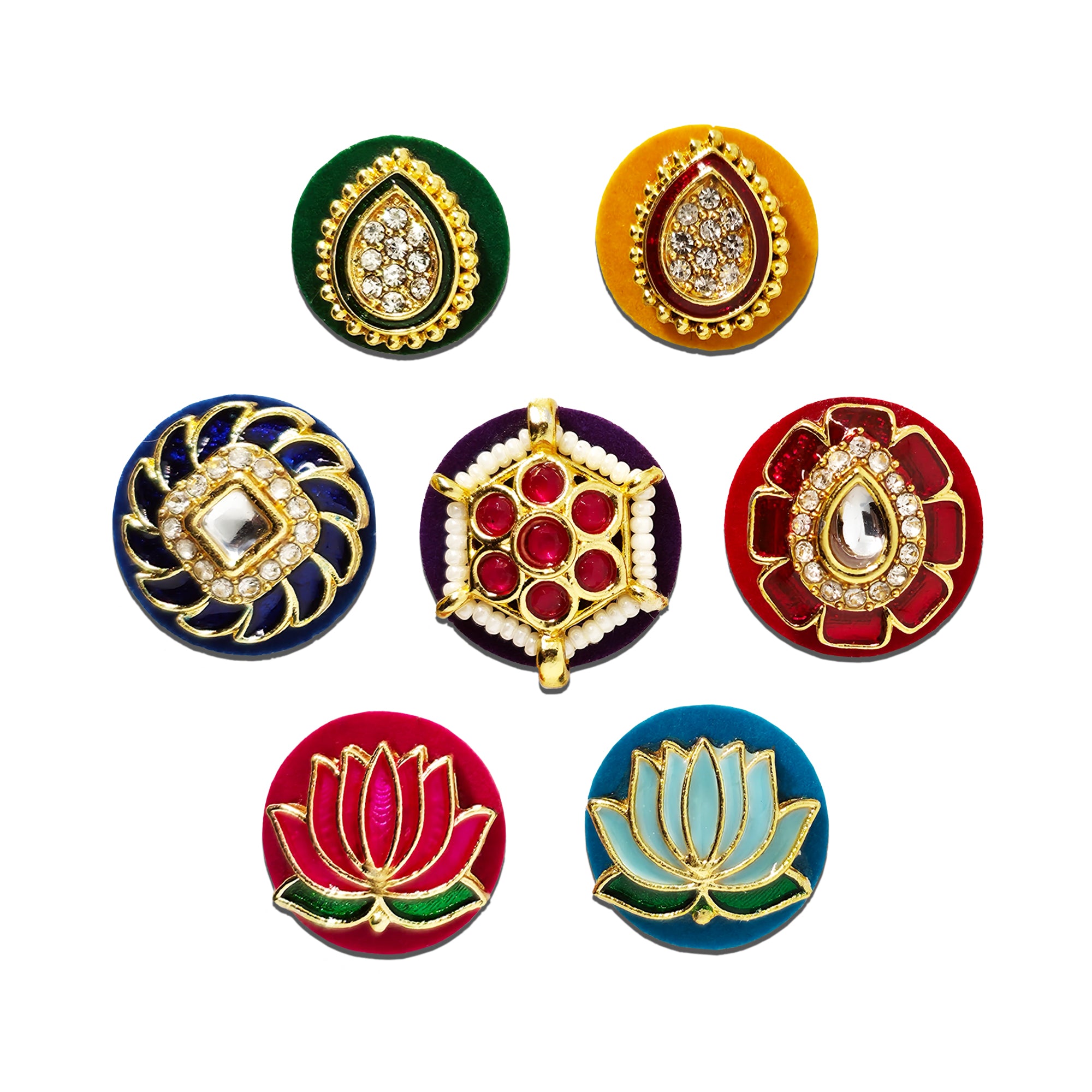 Indira by Comet Busters® Premium Lotus & Crystal Designer Bindi Collection | Spiritual Velvet Bindis for Women & Girls