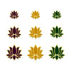 Indira Premium Designer Bindi – Premium Multicolor Lotus Bindis (12mm • 15mm • 18mm)- 9 Bindis (INDI049)