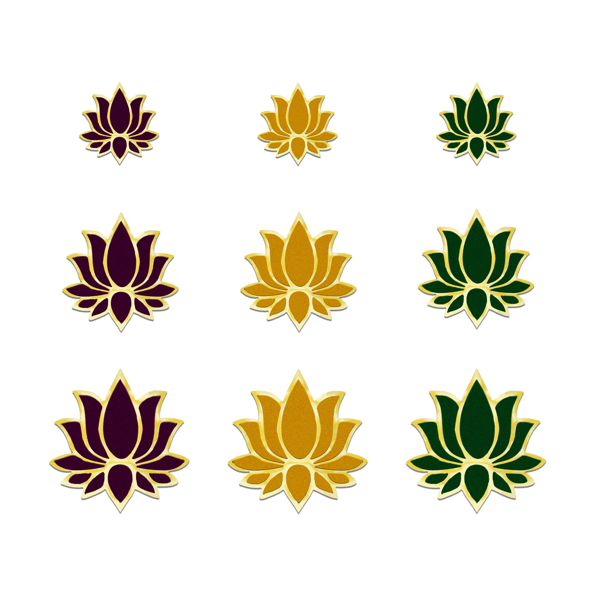 Indira by Comet Busters® Tricolor Lotus Designer Bindi Collection