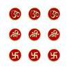 Indira Red Spiritual Designer Bindis – Premium Reusable Round Bindis (15mm) – 9 Bindis (INDI010)