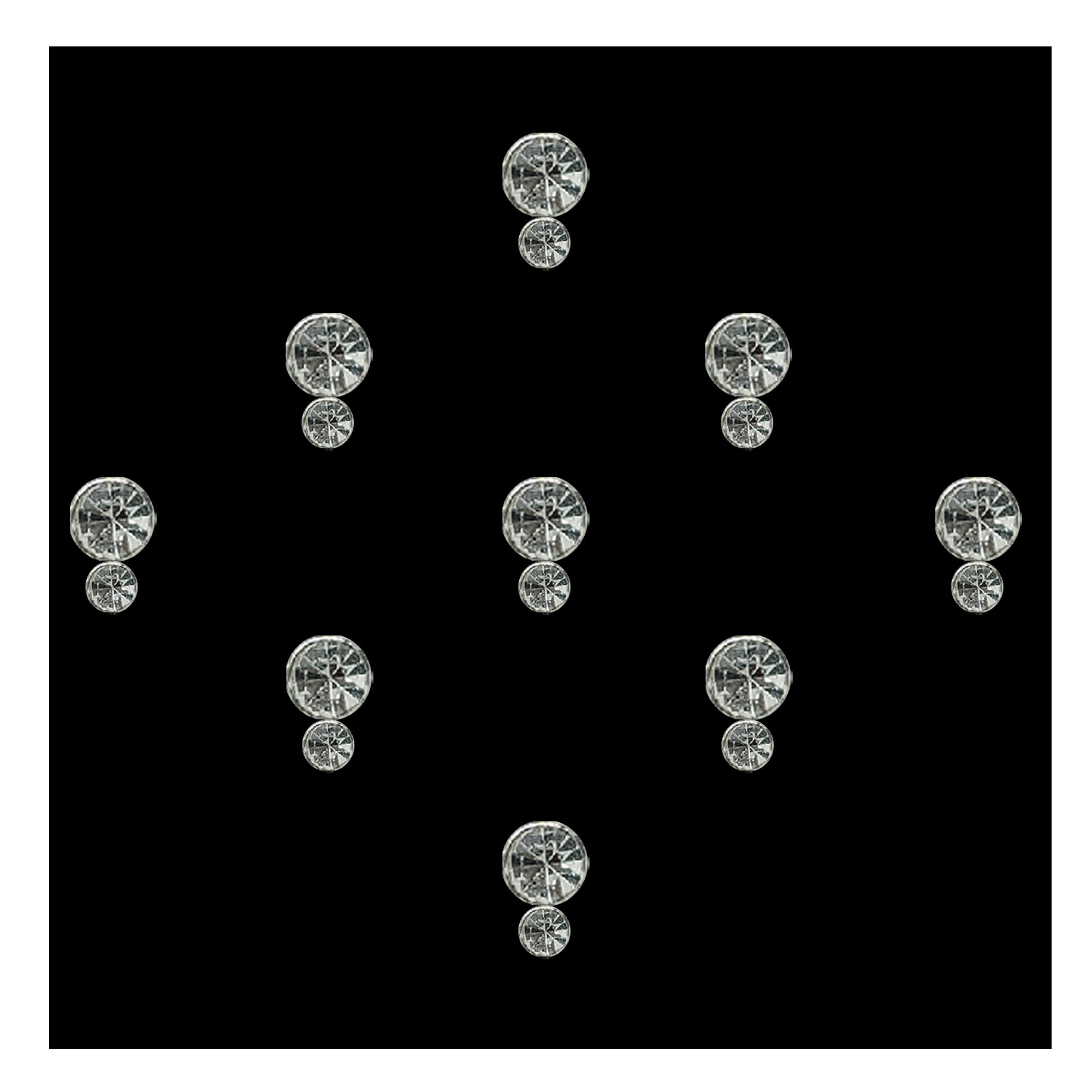 Comet Busters double crystal stone bindis featuring elegant silver-tone round stones in a minimal vertical drop design, perfect for festive, bridal, party, and ethnic wear for women and girls.