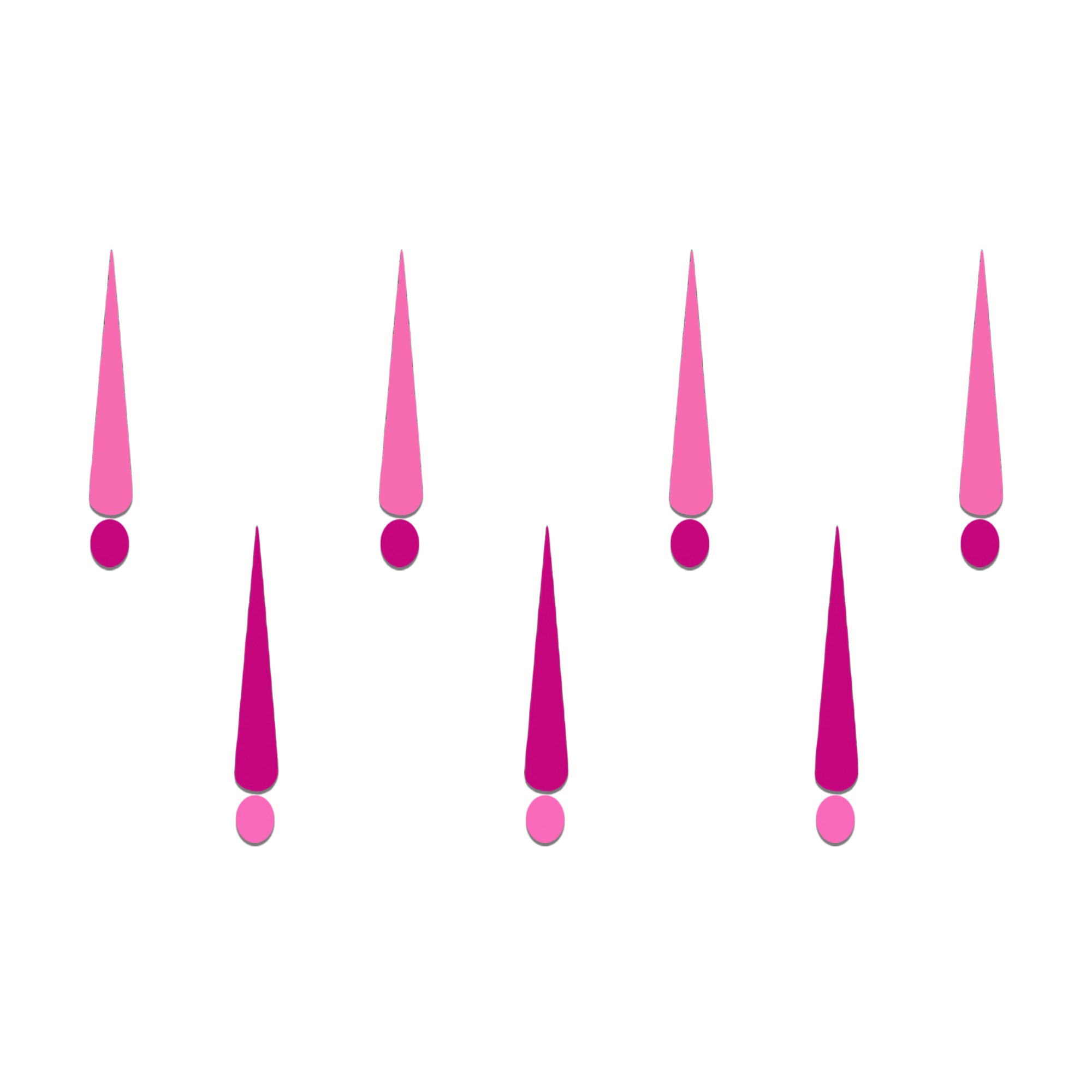 Dual Tone Long Drop Designer Bindi by Comet Busters featuring elongated pointed bindis in light pink and magenta shades paired with matching round accents. Reusable self-adhesive designer bindis for women and girls, perfect for festive occasions, ethnic wear, traditional outfits, cultural celebrations, and contemporary fashion styling.