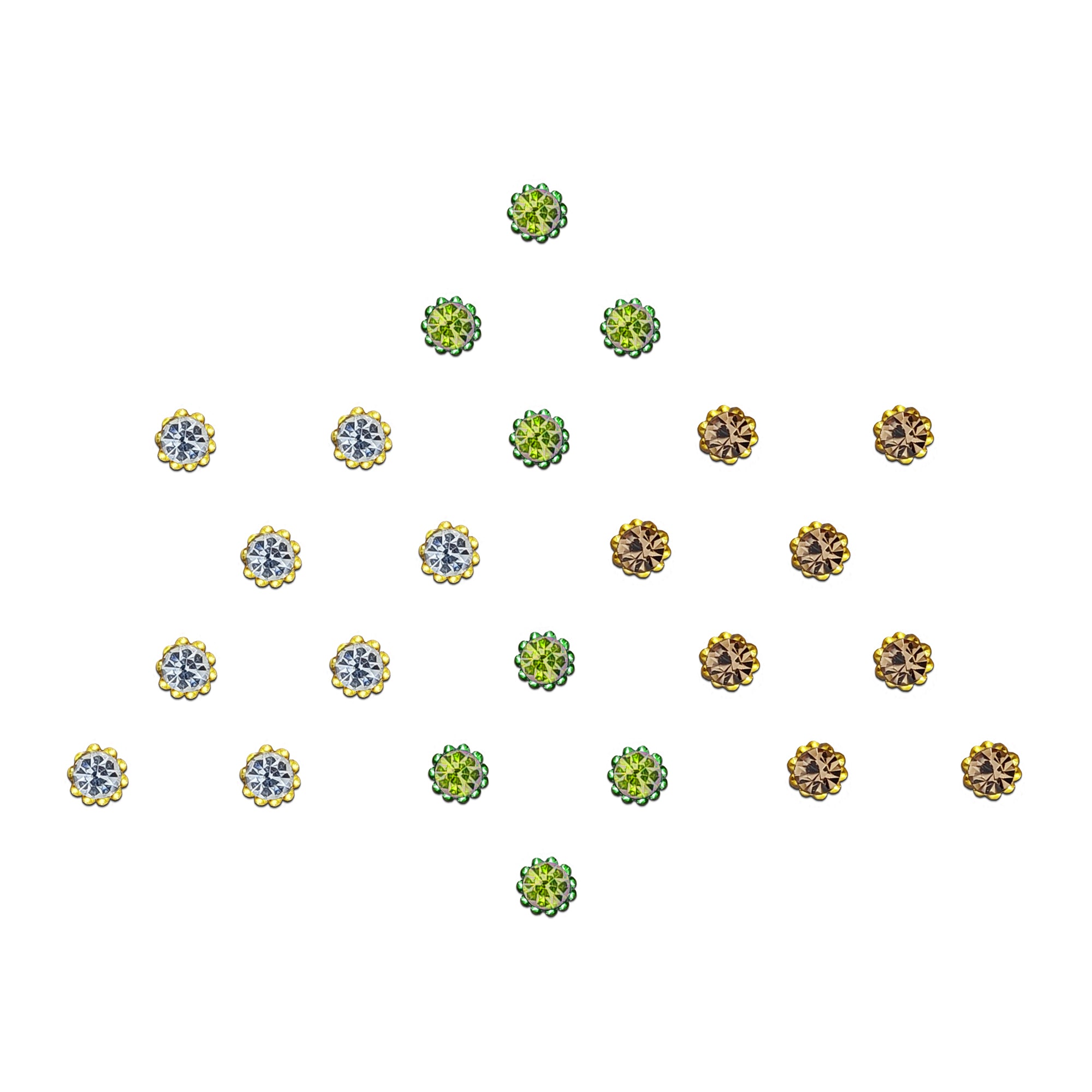 Comet Busters Multicolor  Crystal Floral Stone Bindi sheet featuring reusable royal blue and clear floral rhinestone bindis with sparkling faceted stones in a flower design. Premium self-adhesive forehead stickers for women and girls, ideal for weddings, festivals, parties, receptions, bridal wear, and traditional or fusion ethnic styling.