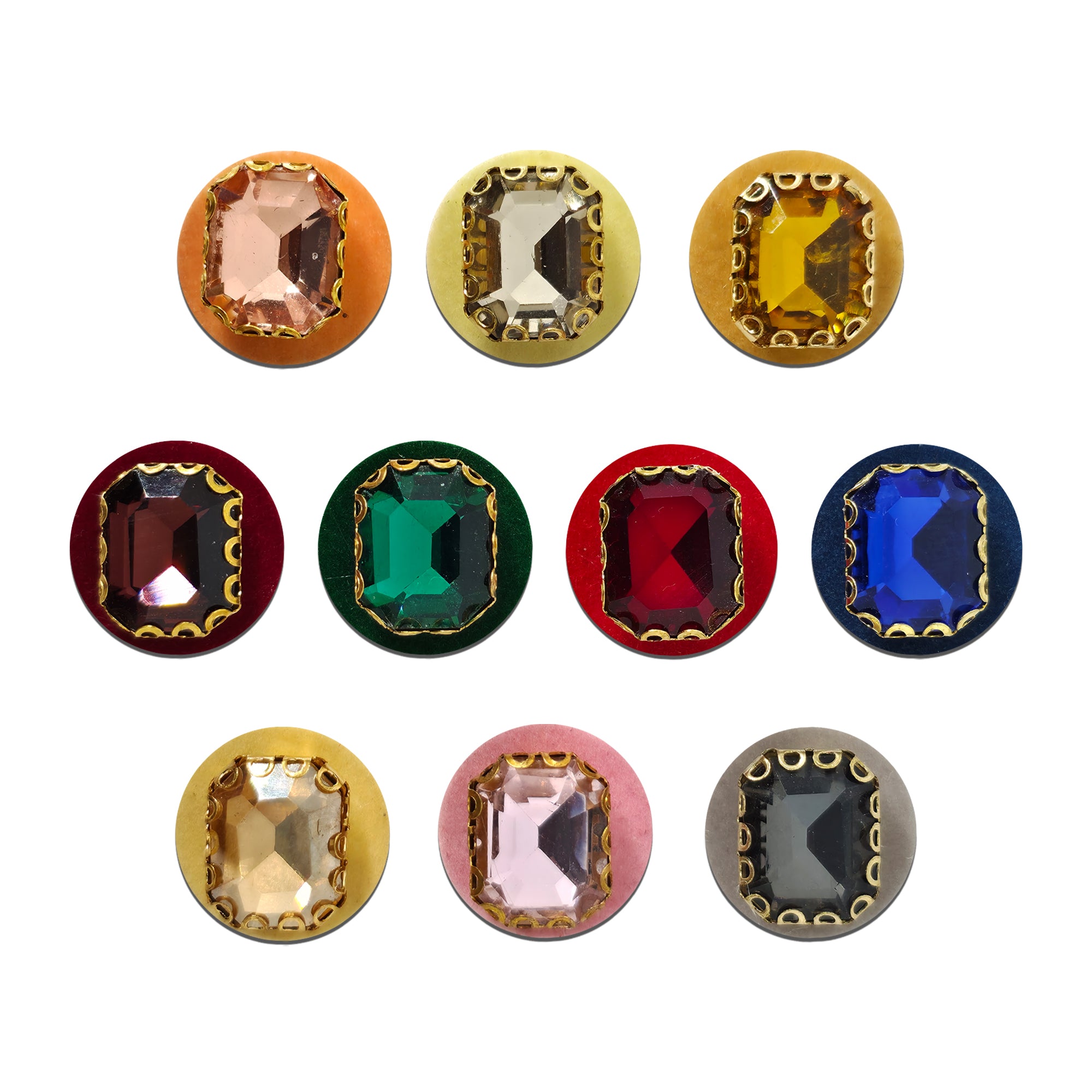Indira by Comet Busters® Premium Emerald Cut Crystal Designer Bindi Collection | Large Rectangle Gemstone Velvet Bindis for Women & Girls