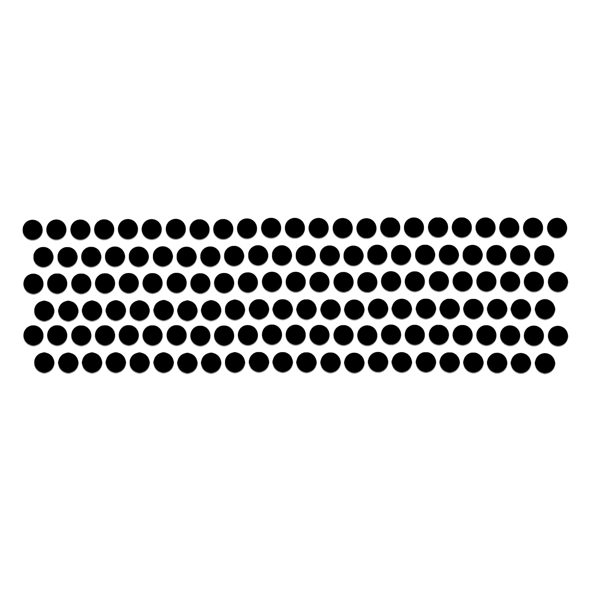 Comet Busters 6mm round Black bindis arranged in neat rows, featuring a classic plain dot design suitable for traditional, festive, and everyday wear
