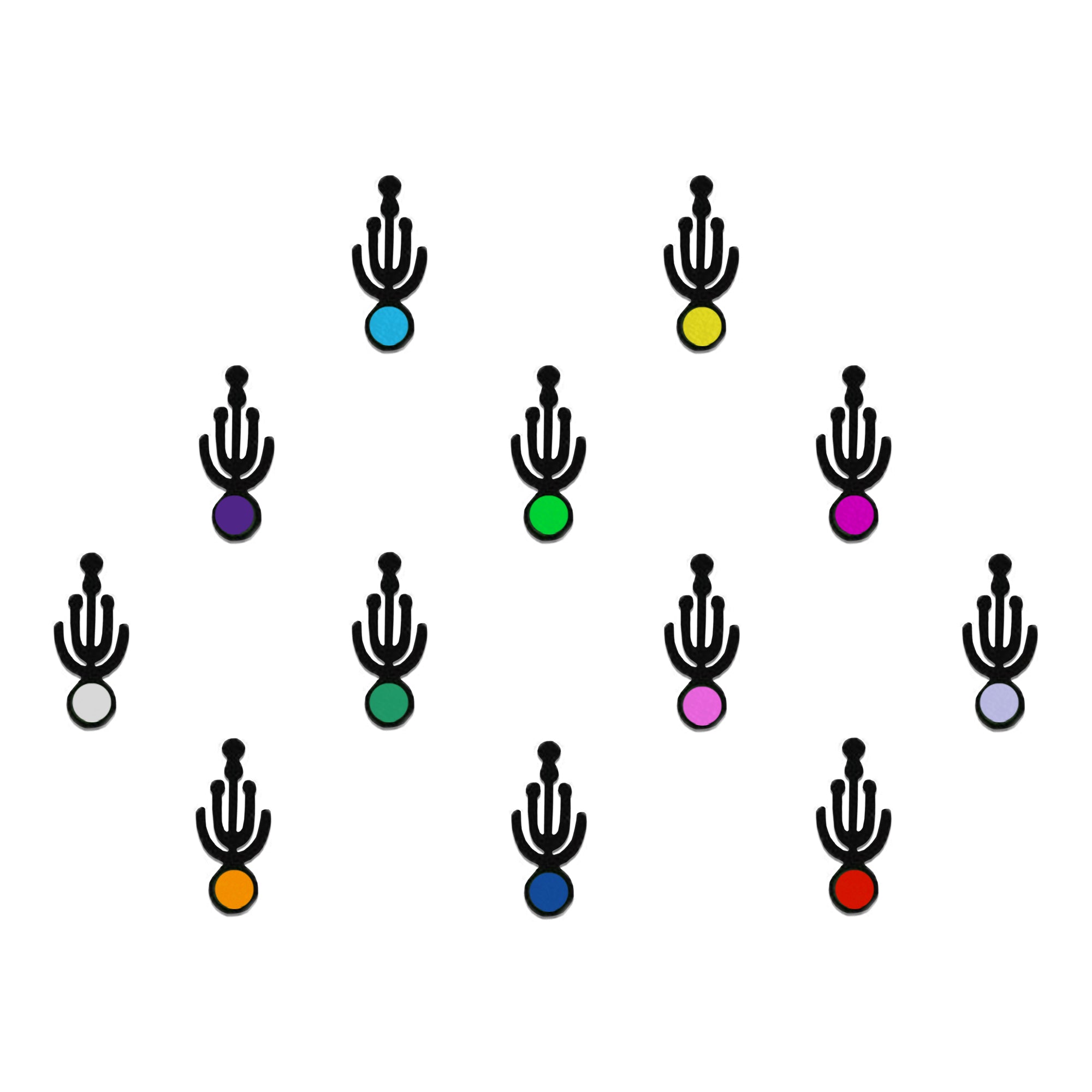 Comet Busters minimalist three-prong designer bindi set featuring elegant black ornamental motifs with vibrant multicolor circular accents. Self-adhesive designer bindis for women and girls, ideal for ethnic wear, festive occasions, weddings, dance performances, parties, Indo-western outfits, and everyday styling.