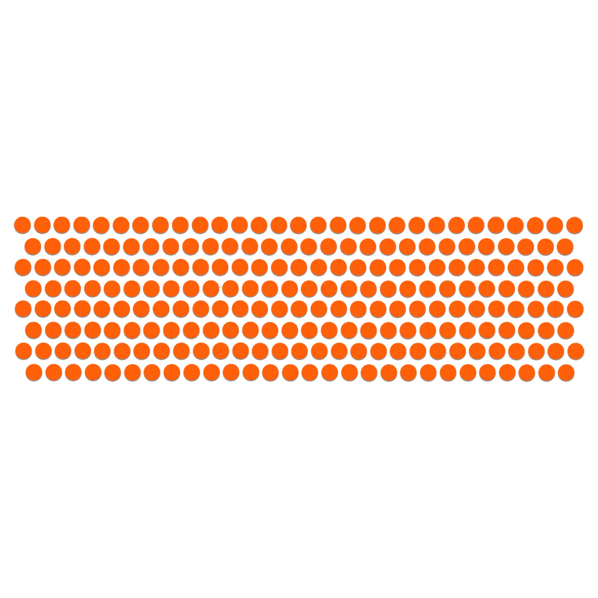 Comet Busters mini round orange bindis arranged in neat rows, featuring a classic plain dot design suitable for traditional, festive, and everyday wear