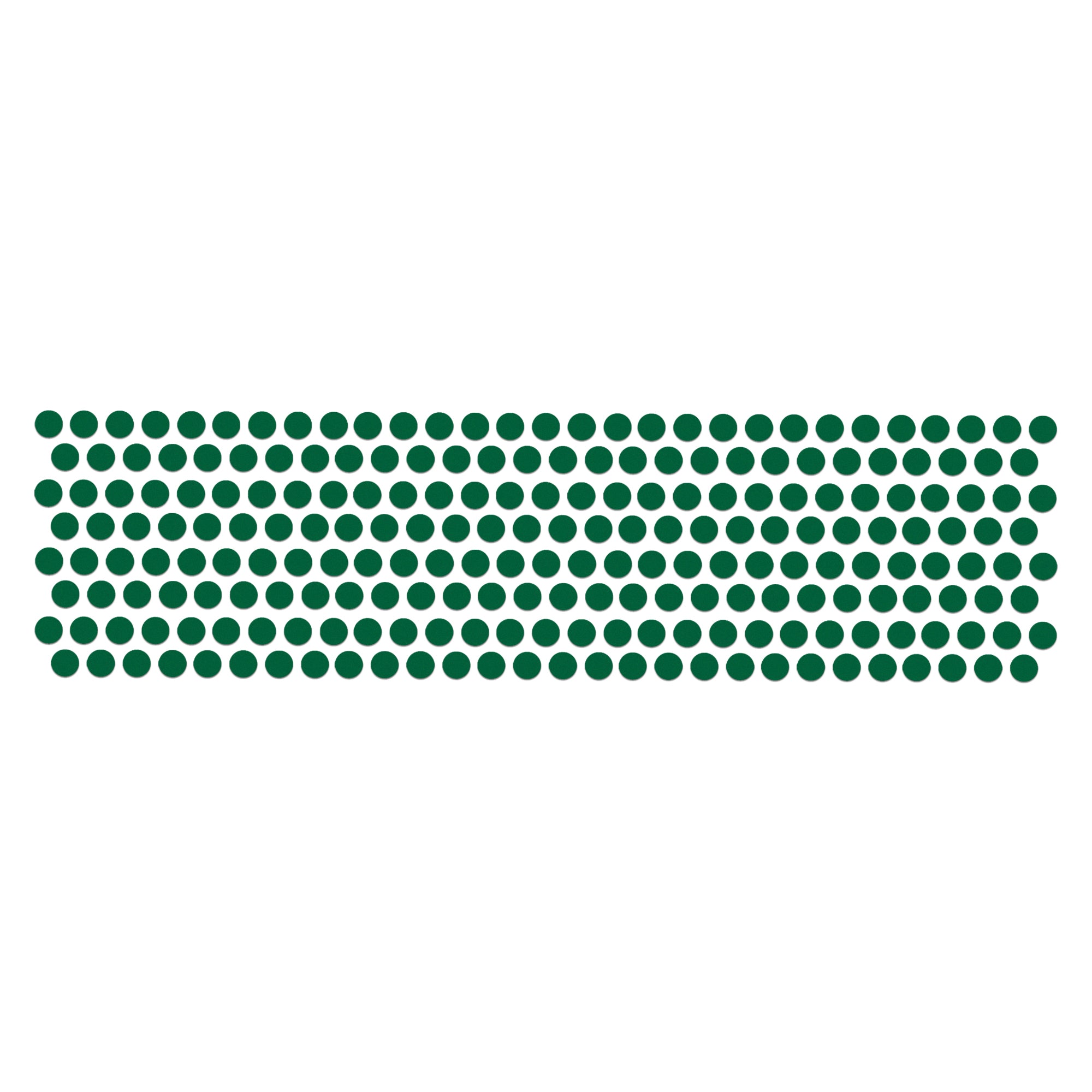 Comet Busters mini round dark green bindis arranged in neat rows, featuring a classic plain dot design suitable for traditional, festive, and everyday wear