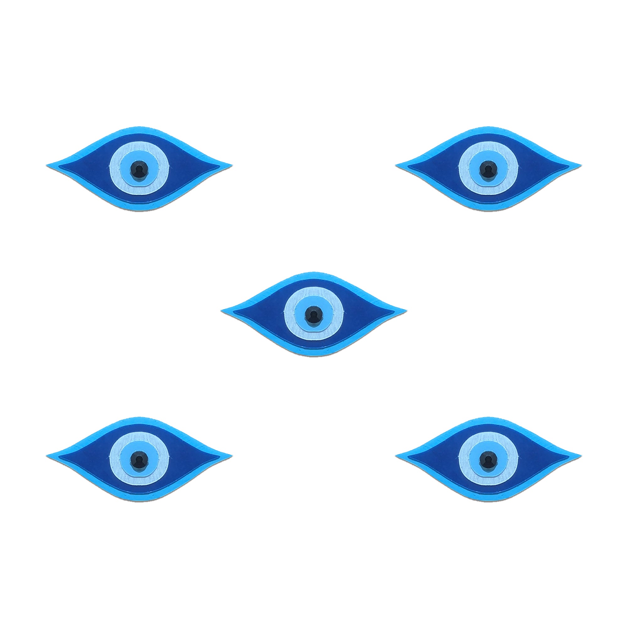 Comet Busters evil eye bindis featuring bold blue nazar eye motifs designed for spiritual protection, fusion fashion, festive styling, and trendy ethnic looks. Stylish peel-and-stick designer bindis inspired by traditional evil eye symbols.