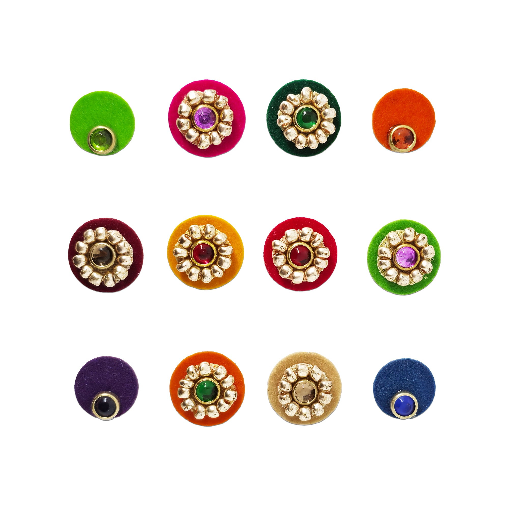 Indira by Comet Busters® Floral Stone Designer Bindi Collection | Premium Velvet Bindis for Women & Girls