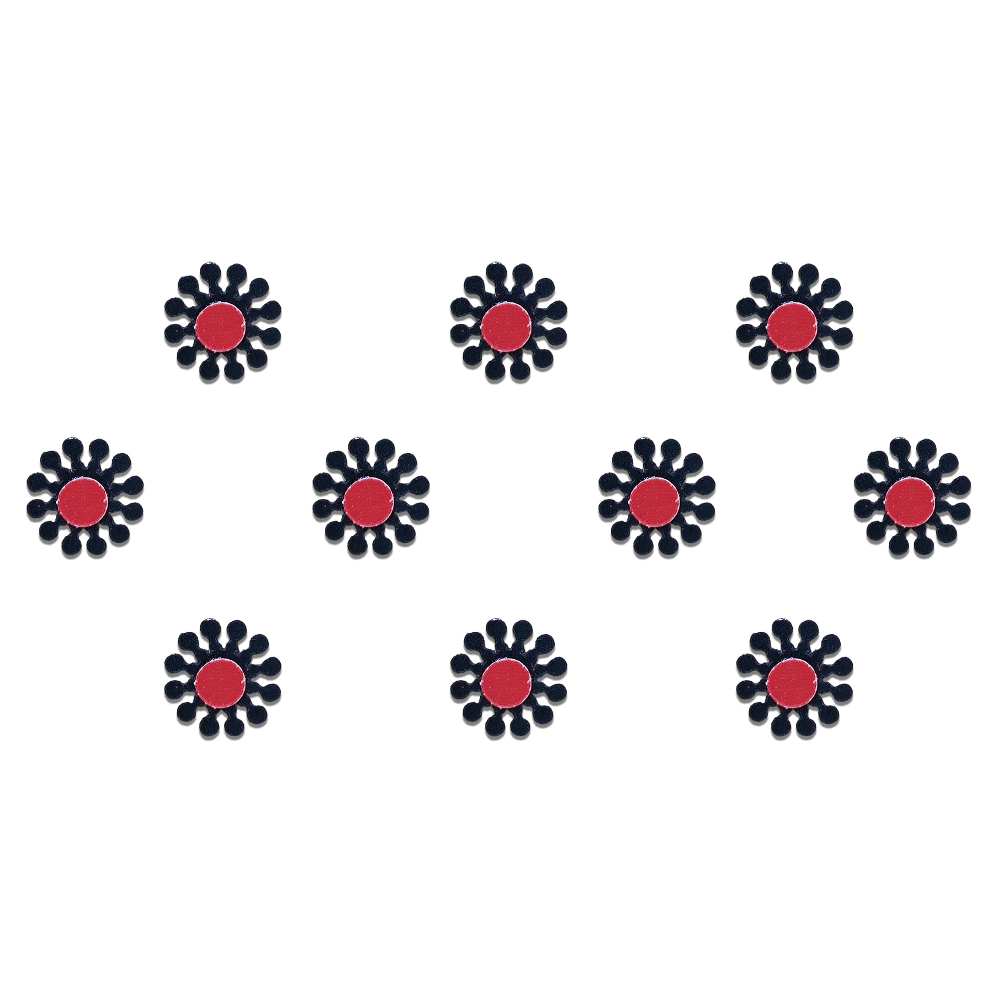 Comet Busters® Black Round Classic Bindis – Handcrafted, Reusable, Skin-Safe Indian Forehead Stickers for Women