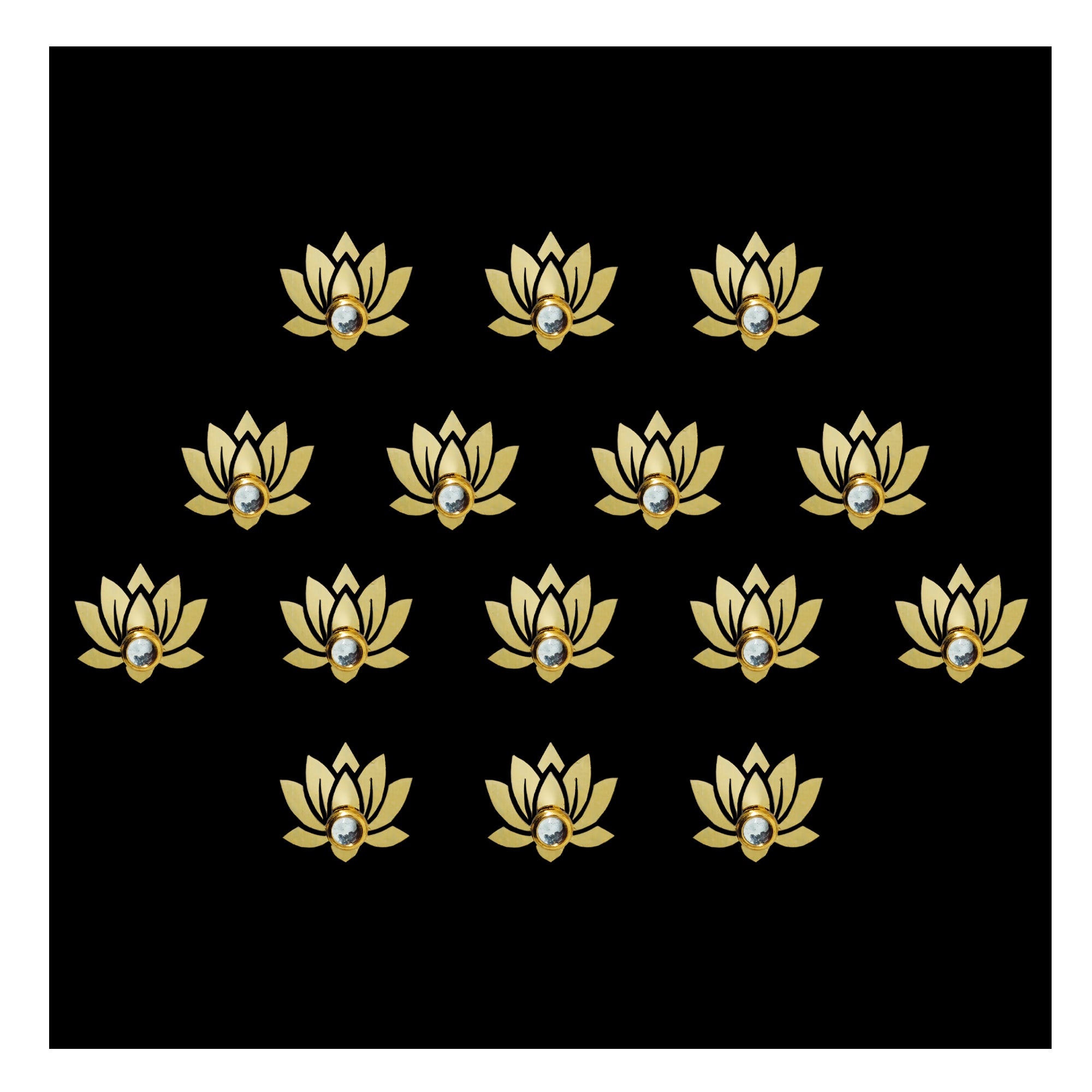 Lotus Hand mehndi jewelry Bindis Kundan style mehndi sticker