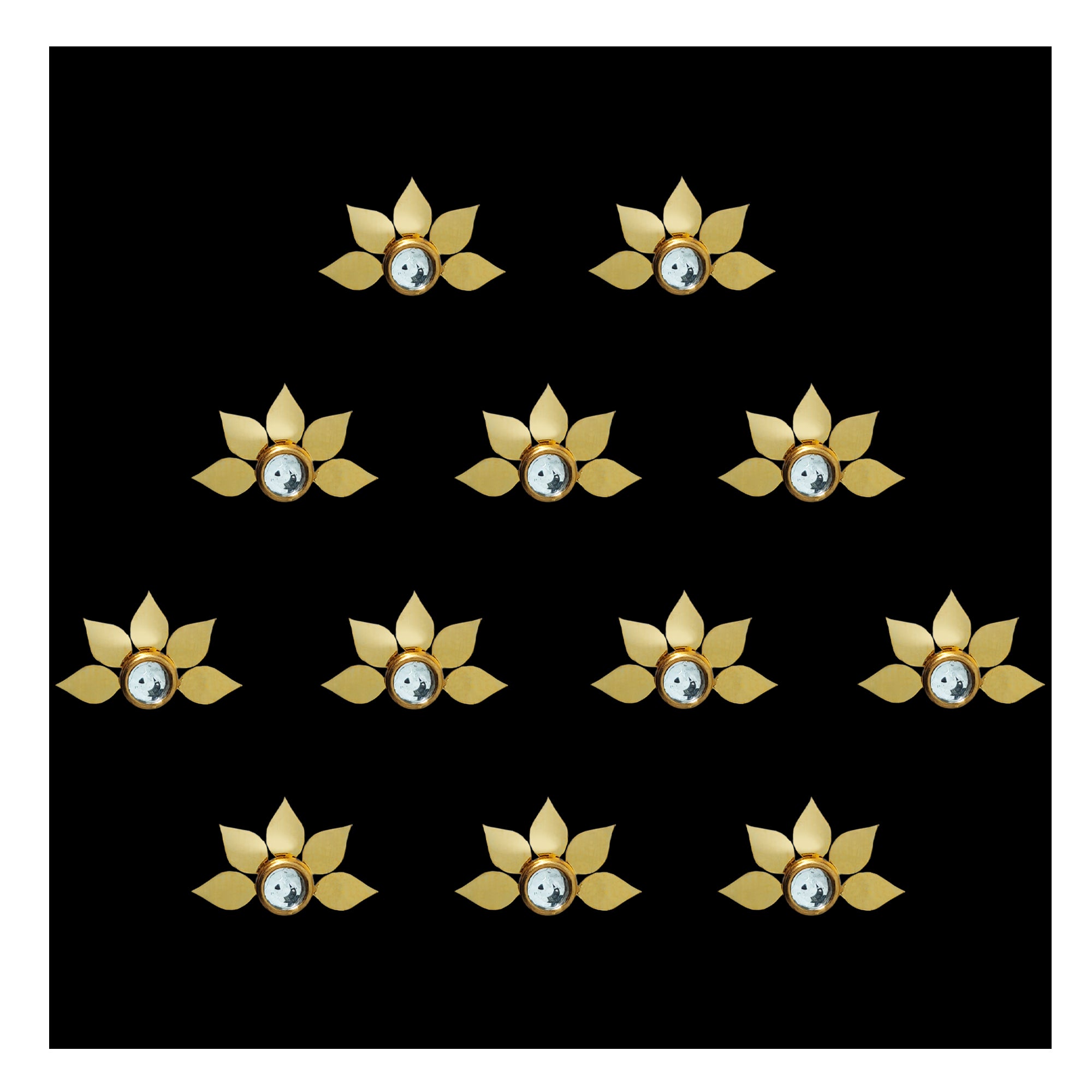 Lotus Golden Mehend Kundan Style