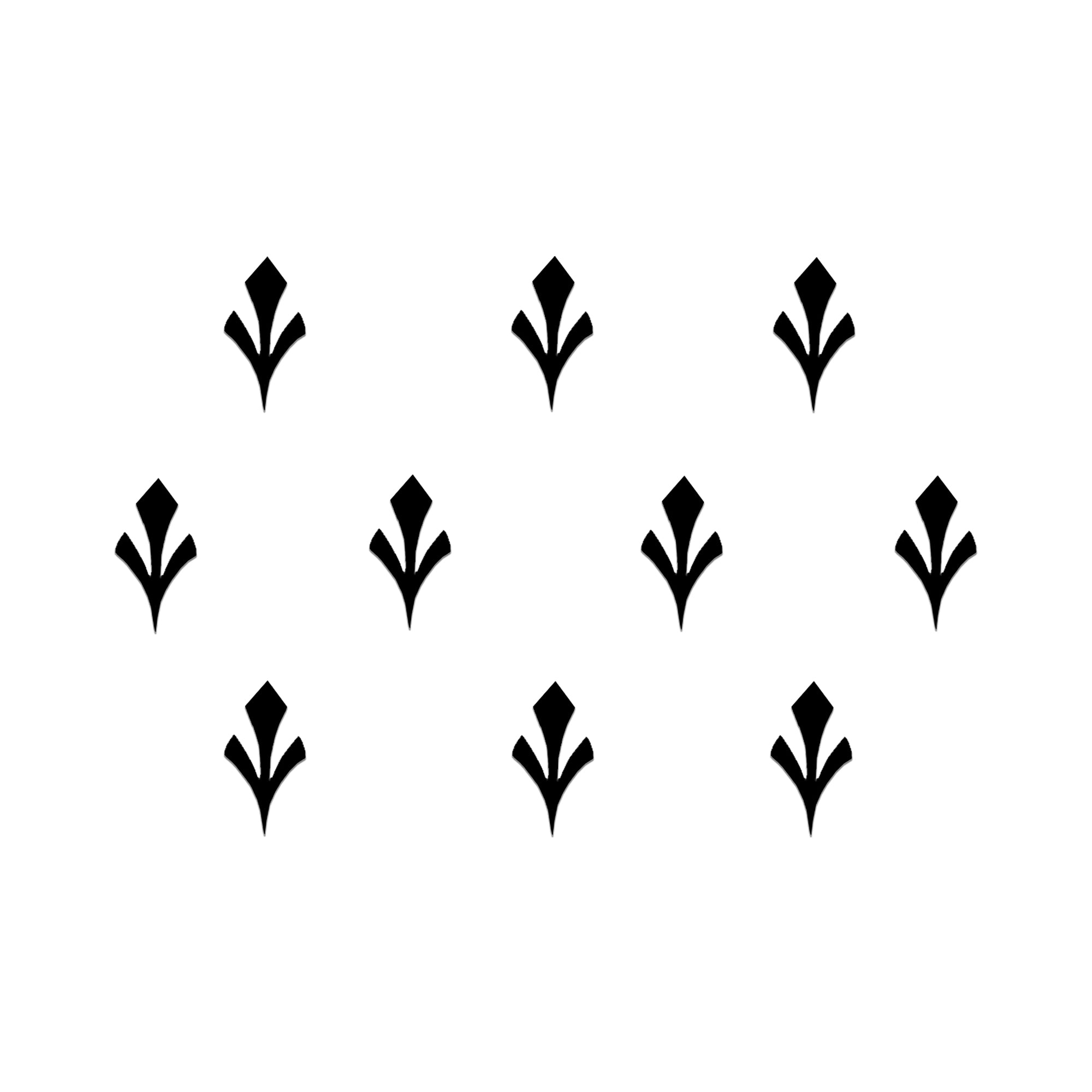 Comet Busters black floral leaf designer bindi for traditional and festive wear.