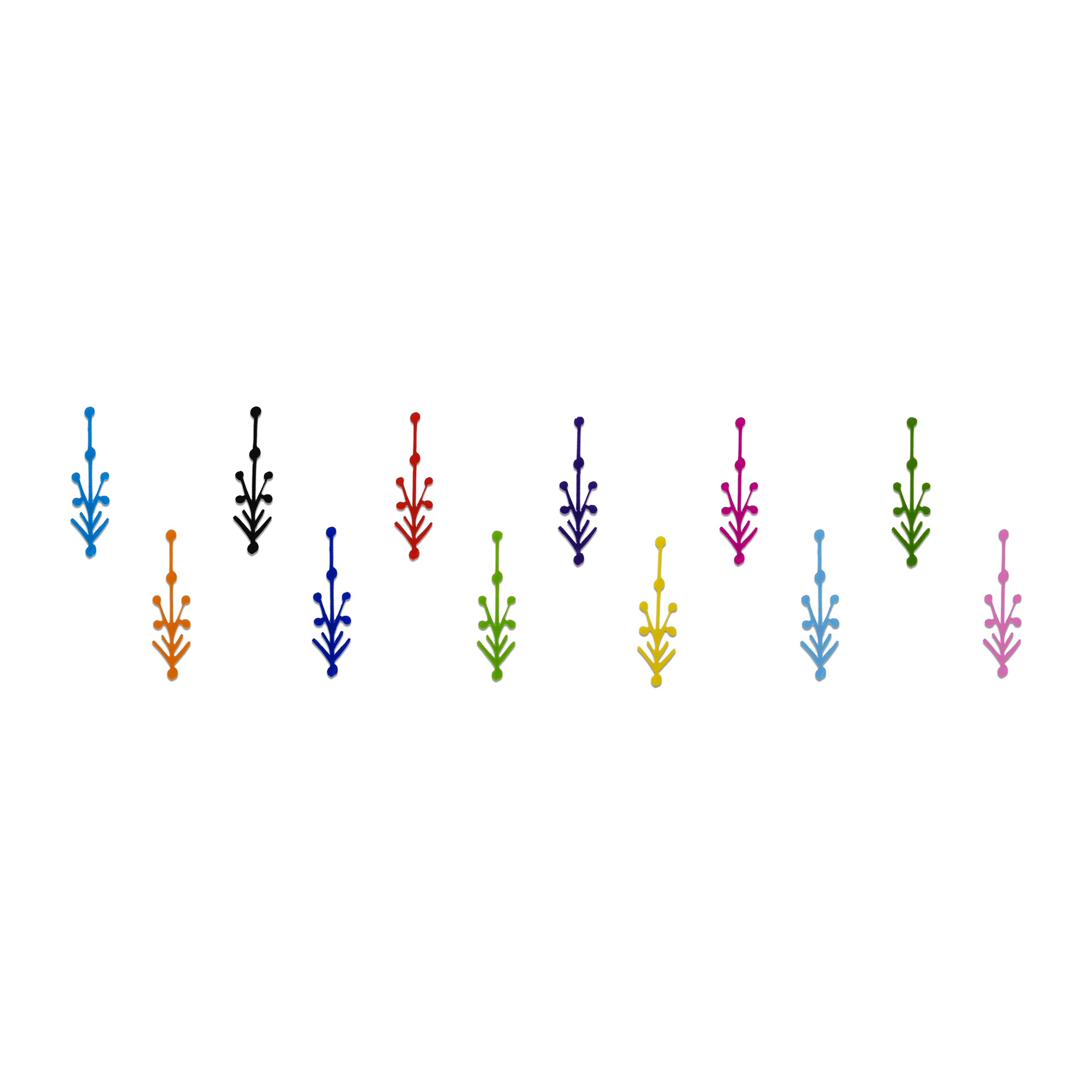 Comet Busters Floral Vine Designer Bindi featuring elegant multicolor vine-inspired bindis with delicate branch and leaf motifs in sky blue, orange, black, royal blue, red, green, purple, yellow, pink, and pastel shades. Self-adhesive designer bindis for women and girls, perfect for weddings, festivals, Navratri, Diwali, Karwa Chauth, Haldi, Mehendi, Sangeet, temple visits, Bharatanatyam and Kathak performances, parties, and traditional Indian outfits including sarees, lehengas, kurtis, salwar suits, anark