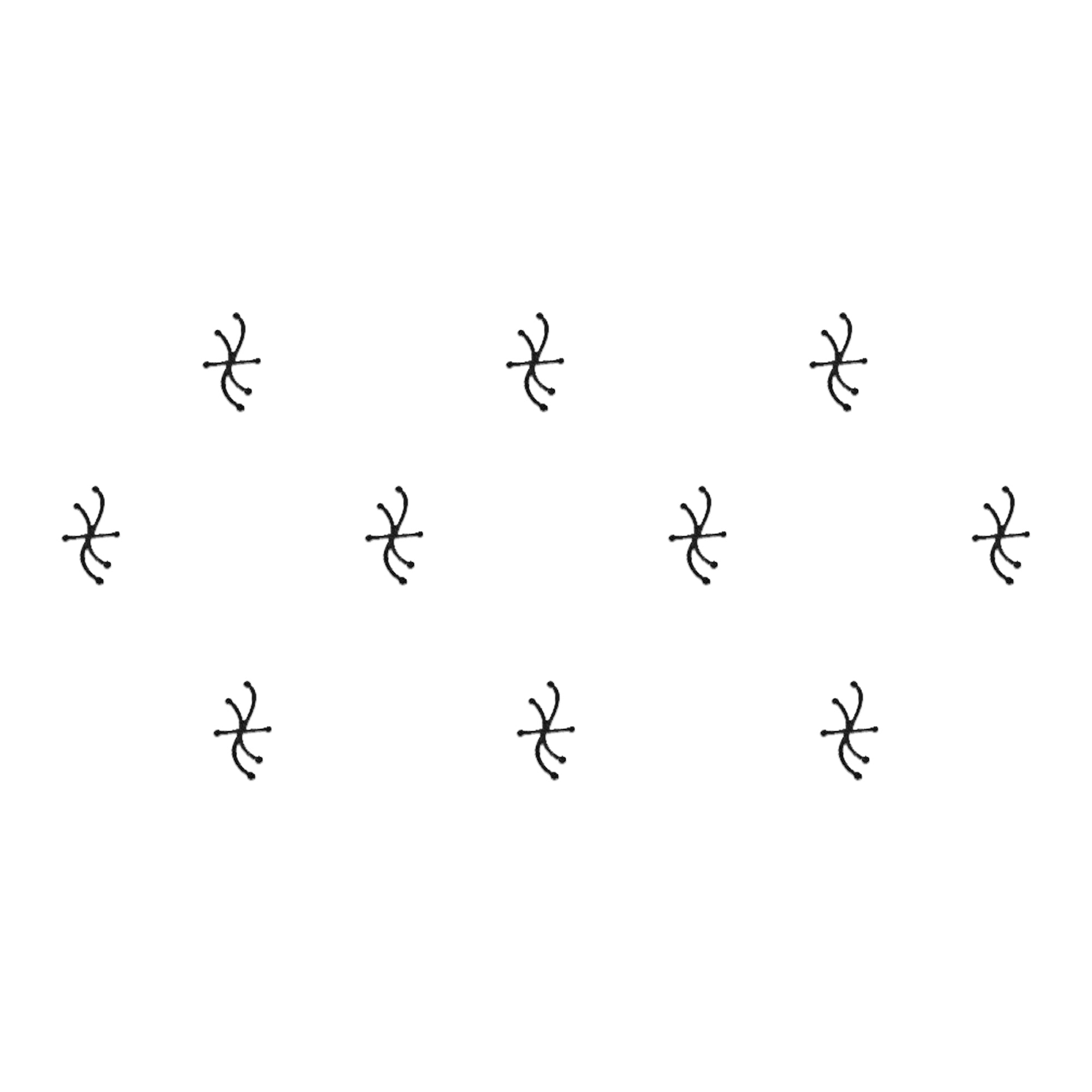 Comet Busters abstract curved cross designer bindi with minimalist artistic symbol, self-adhesive ethnic and fusion bindi for women and girls.