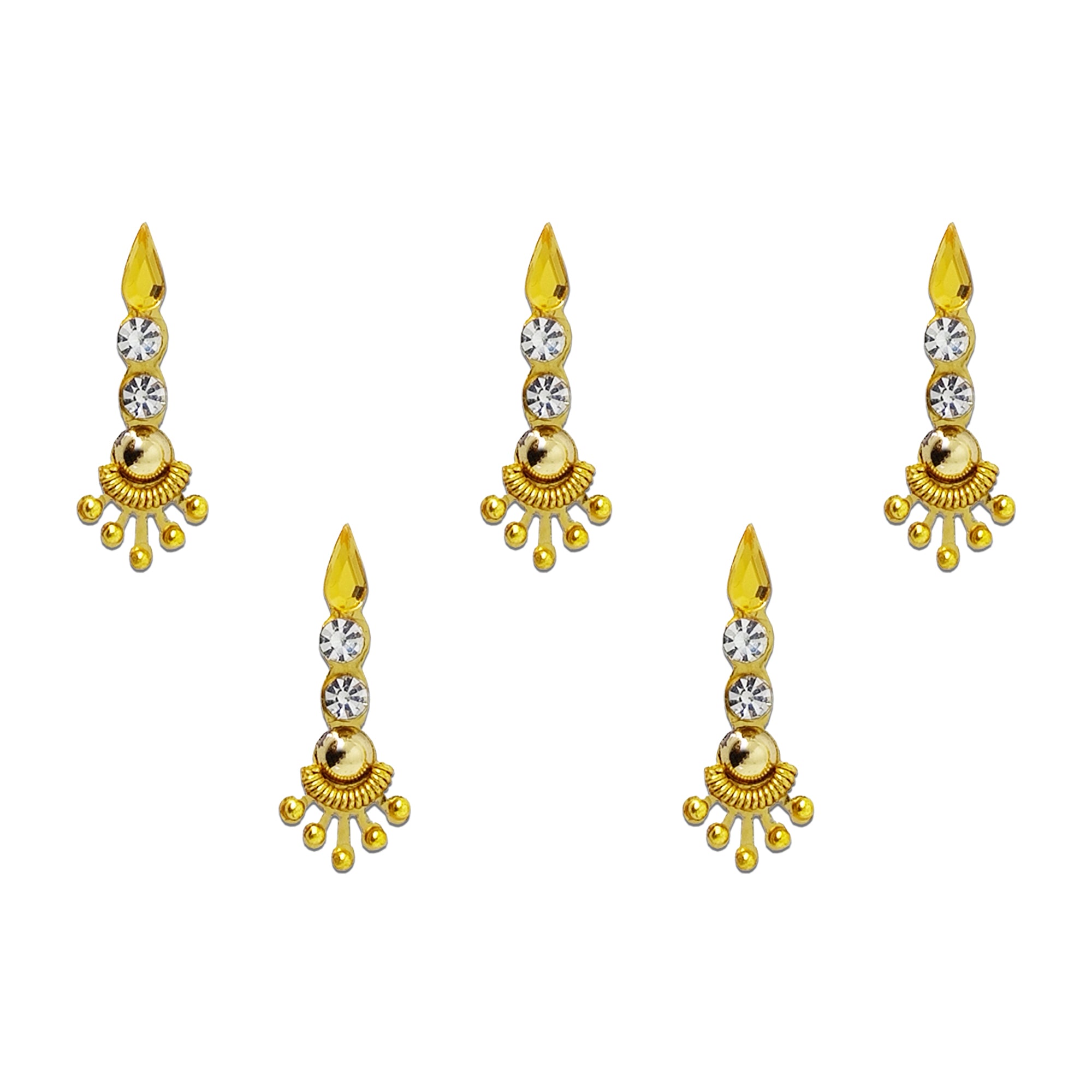Comet Busters® Gold Artistic Bridal Bindis – Handcrafted, Reusable, Skin-Safe Indian Forehead Stickers for Women