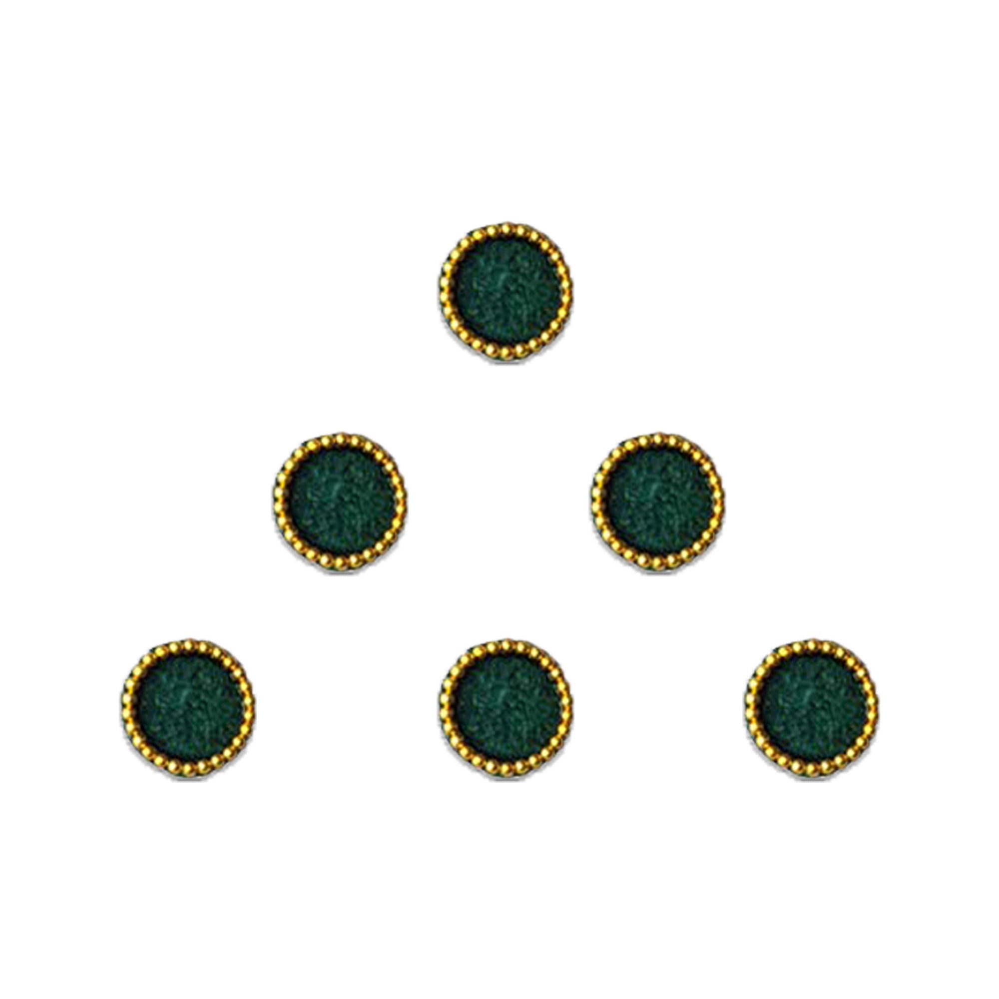 Comet Busters designer round bindi featuring a sparkling crystal center surrounded by a golden floral beaded border. Self-adhesive traditional bindi for women and girls, ideal for weddings, festivals, Navratri, Diwali, puja, bridal wear, ethnic outfits, sarees, lehengas and daily traditional styling.