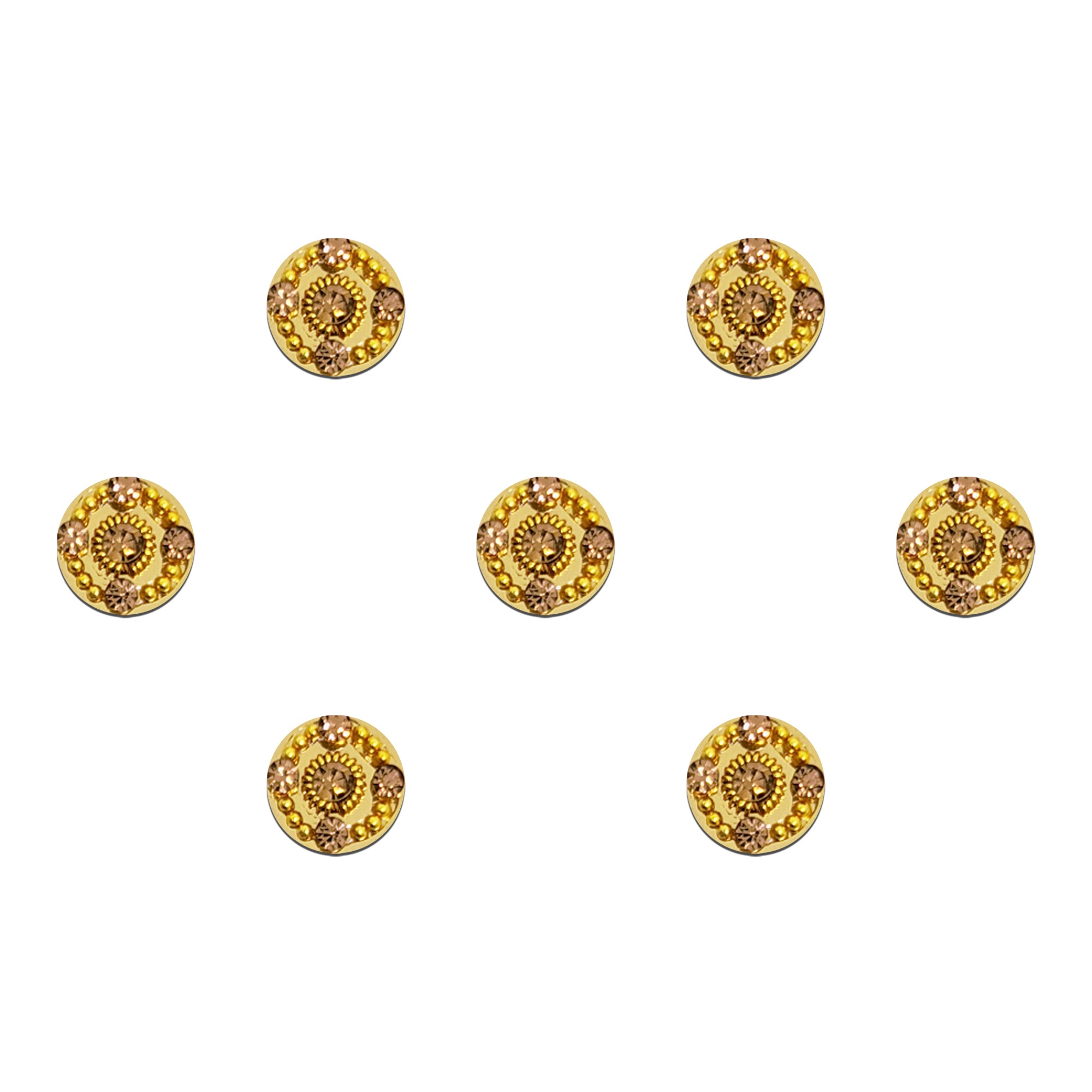 Comet Busters® Gold Crystal Bindis – Fancy Mini Round Designer Bindi for Women & Girls