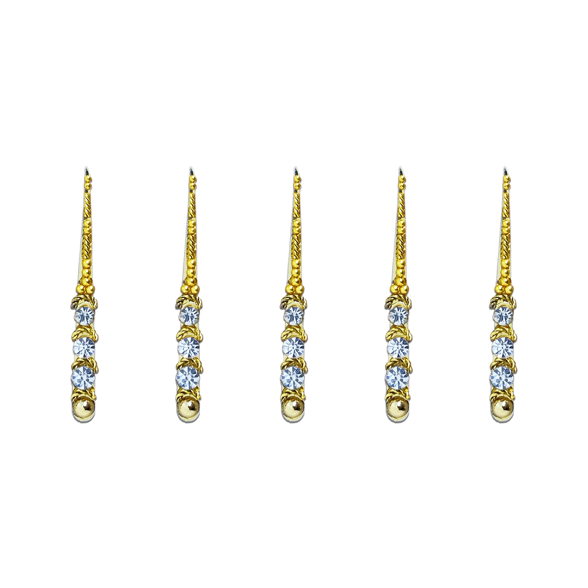 Comet Busters® Gold Designer Bridal Bindis – Handcrafted, Reusable, Skin-Safe Indian Forehead Stickers for Women