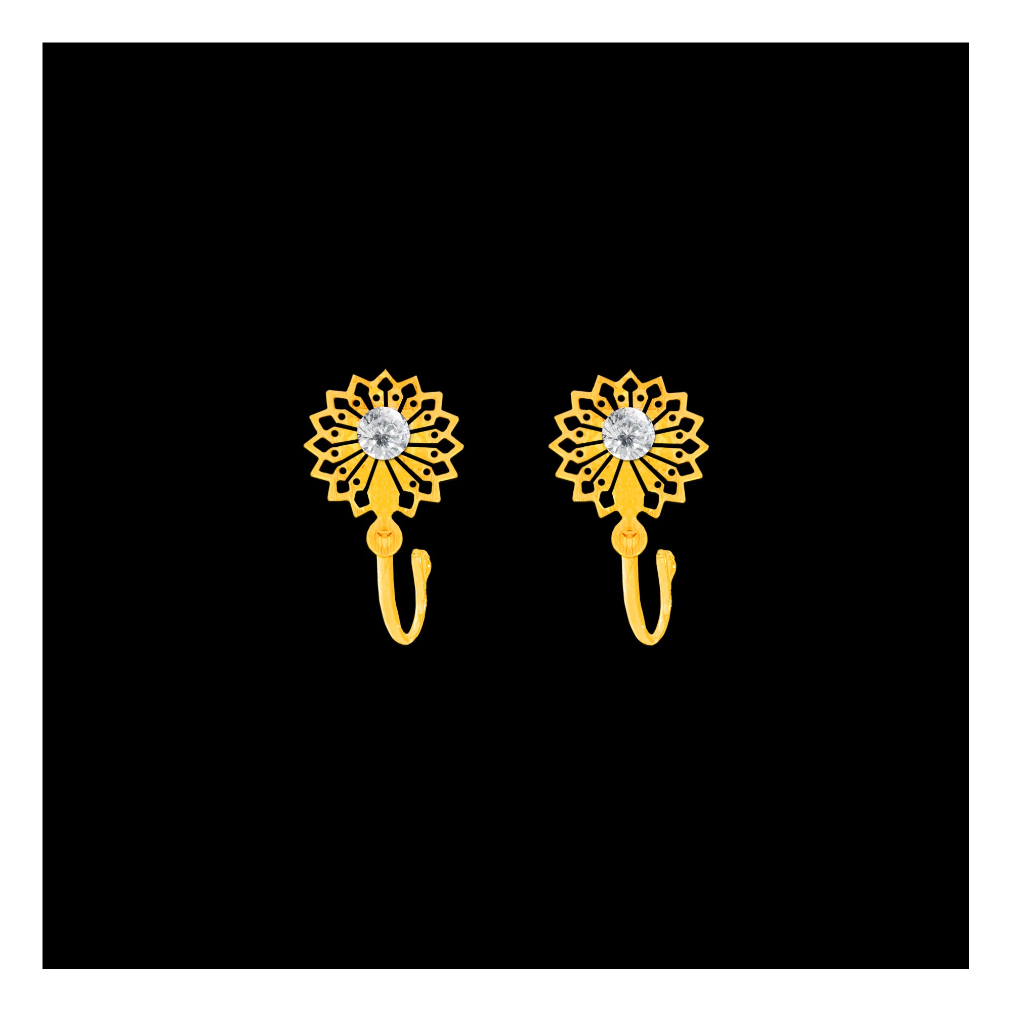 Comet Busters Gold Plated Clip On Non Piercieng Nose Pin For Women (NNS014)