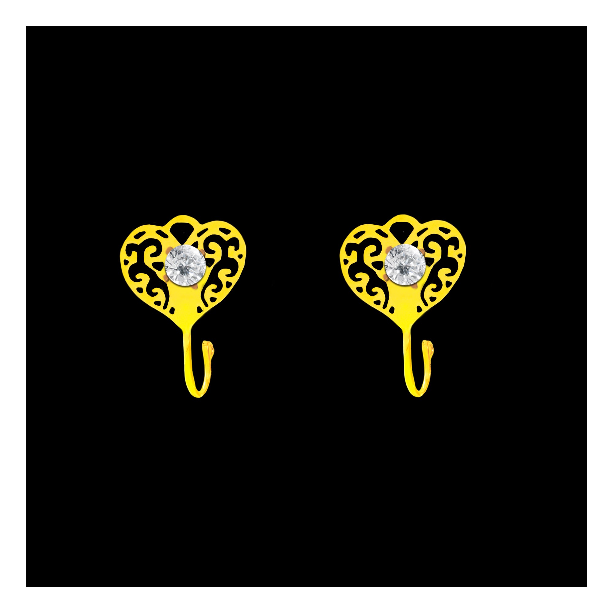 Comet Busters Gold Plated Clip On Non Piercieng Nose Pin For Women (NNS015)