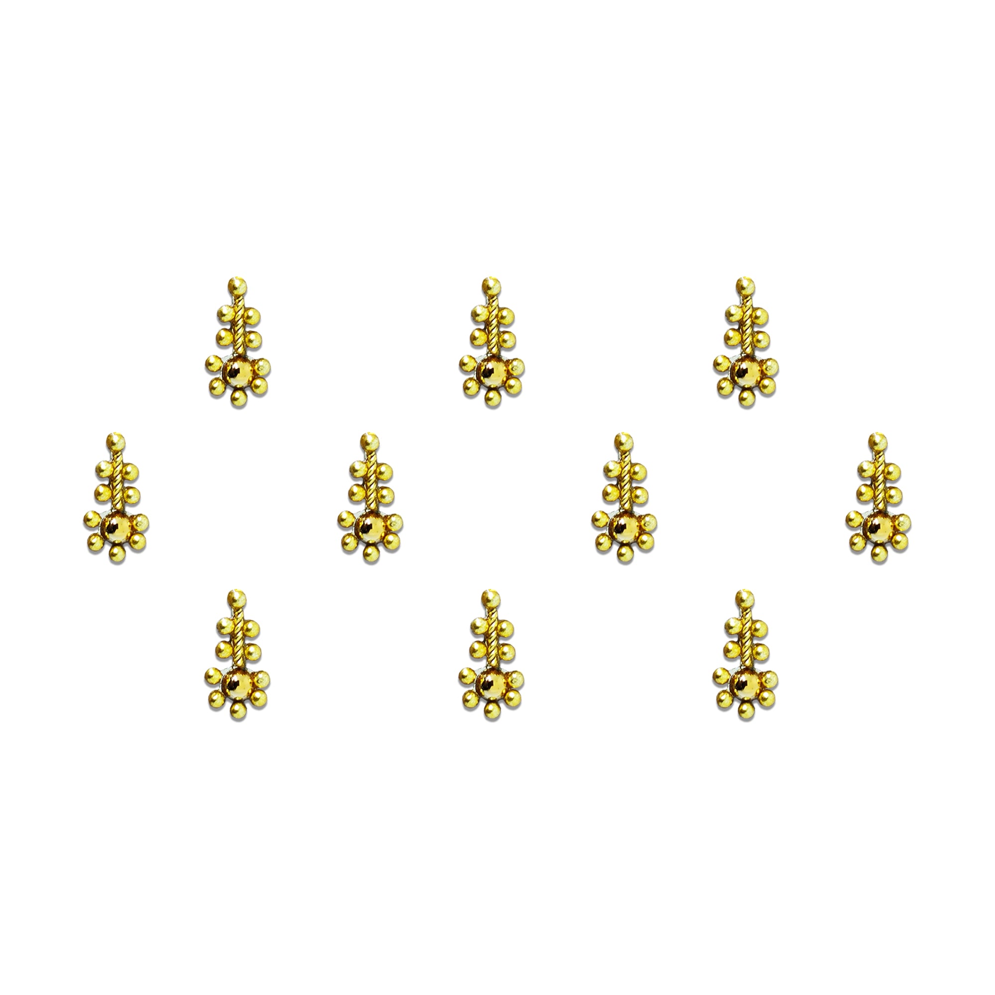 Comet Busters® Gold Artistic Abstract Bindis – Shiny Beads – Handcrafted, Reusable & Skin-Friendly Bindis for Bridal Wear (8mm) – Forehead Bindi Stickers for Women & Girls 