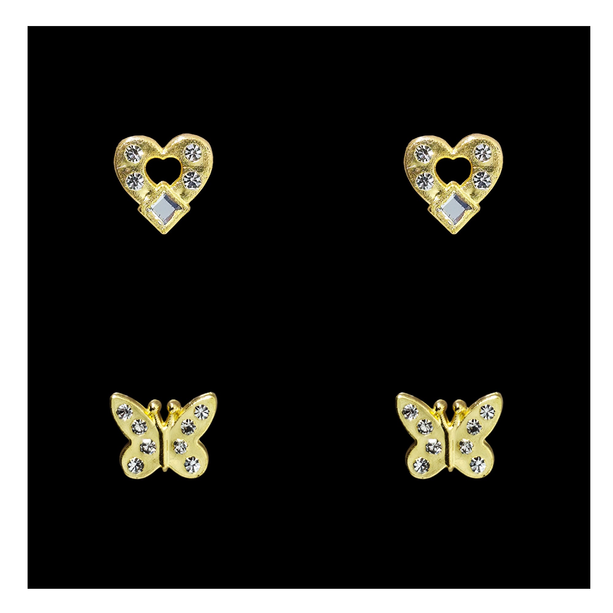 : Comet Busters golden star-shaped stick-on ear stud with sparkling crystal stones for women and girls