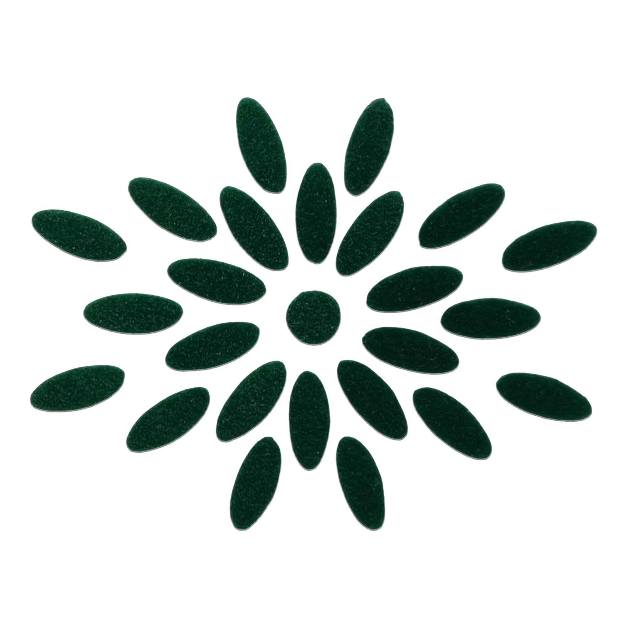 Comet Busters green oval floral bindi set with center round bindi, traditional designer forehead stickers for women, ideal for Bharatanatyam, Kuchipudi, weddings, festivals, temple visits, cultural programs, and traditional Indian attire.