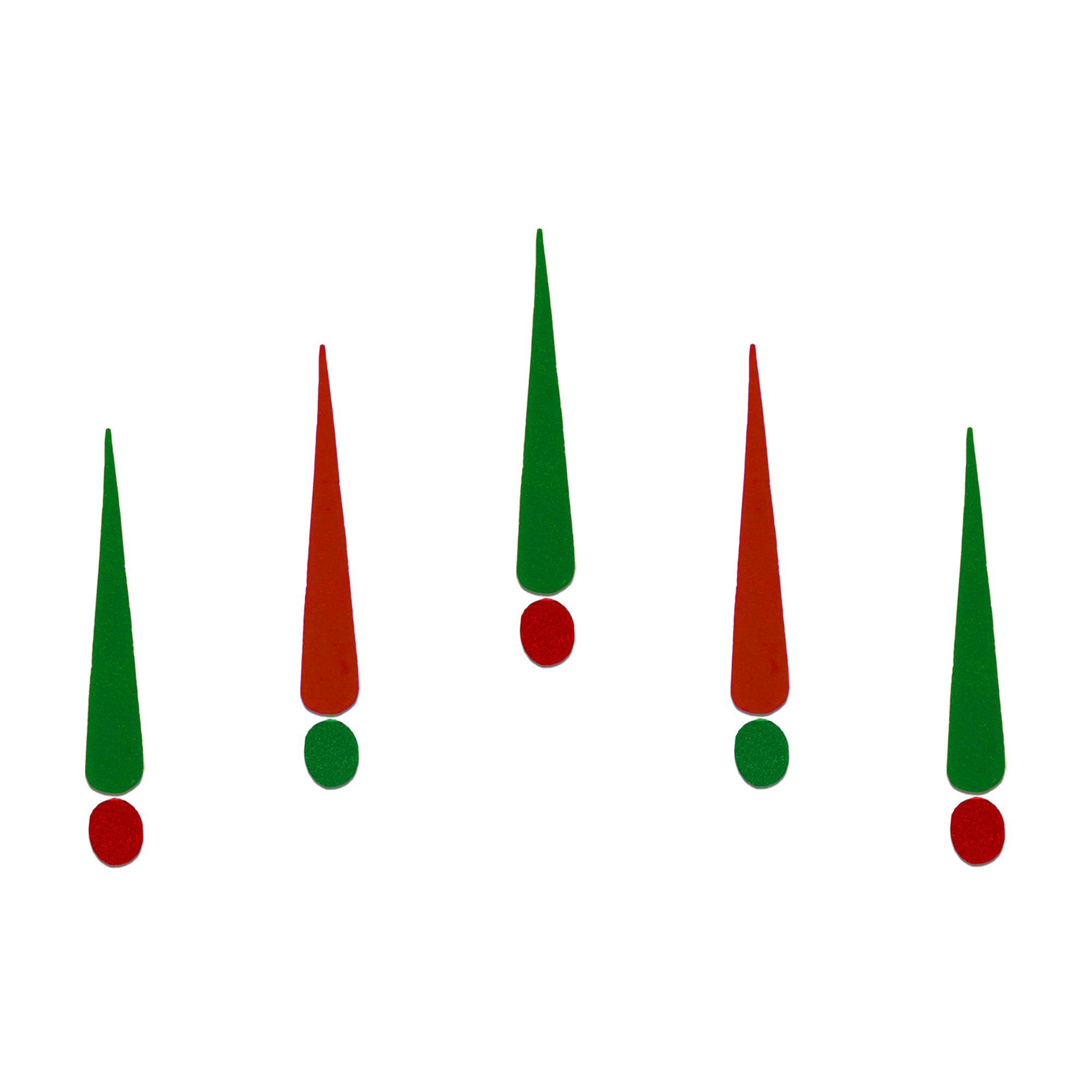 Comet Busters Dual Tone Green & Red Long Tilak Bindi featuring an elongated green and red tilak design with a contrasting round dot. Self-adhesive designer bindi for women and girls, ideal for Navratri, Garba, festive celebrations, temple visits, cultural events, traditional ethnic wear, and fusion fashion styling.