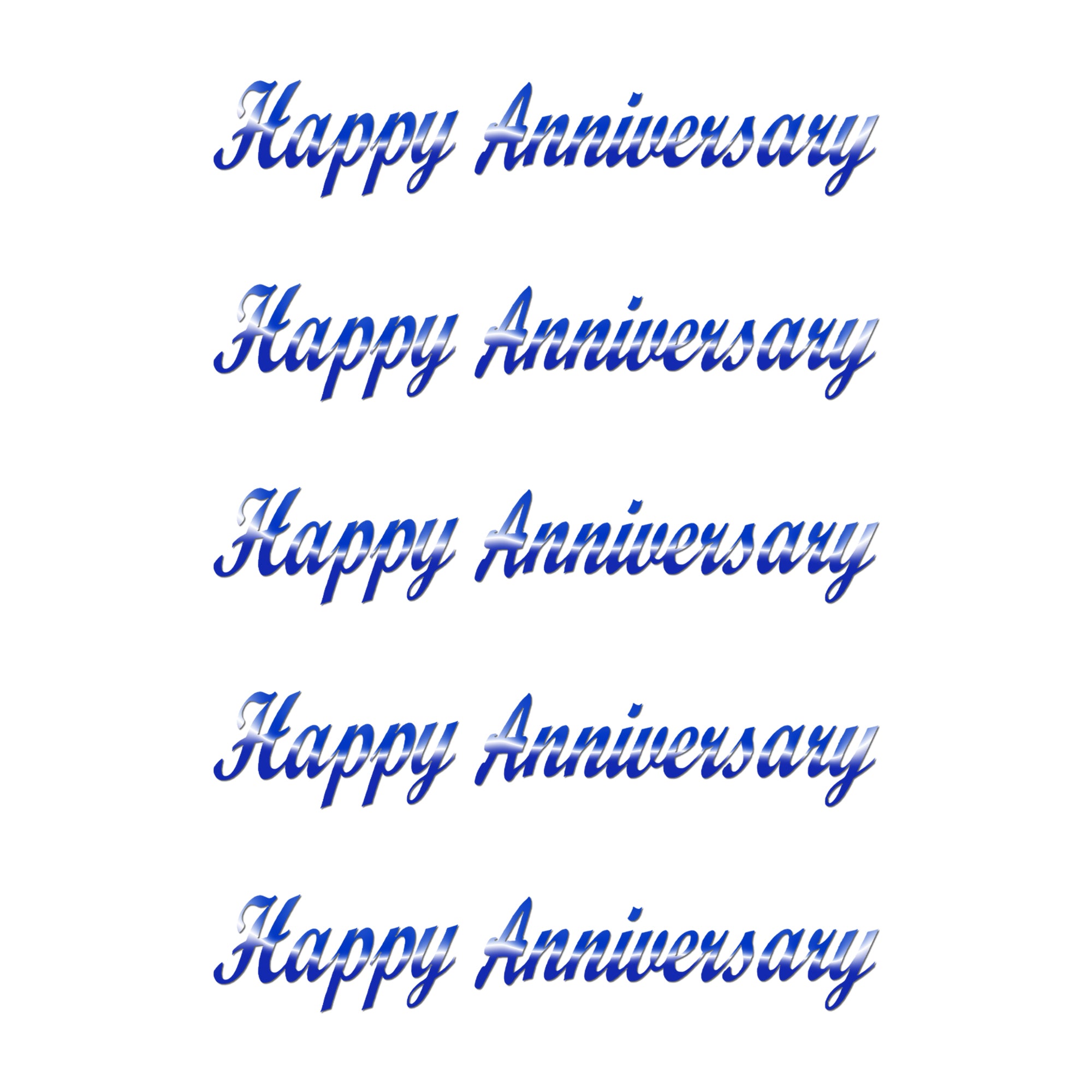 Comet Busters Elegant Happy Anniversary calligraphy sticker featuring premium blue script text for wedding anniversary décor, gift wrapping, photo albums, invitations and craft projects by Comet Busters.