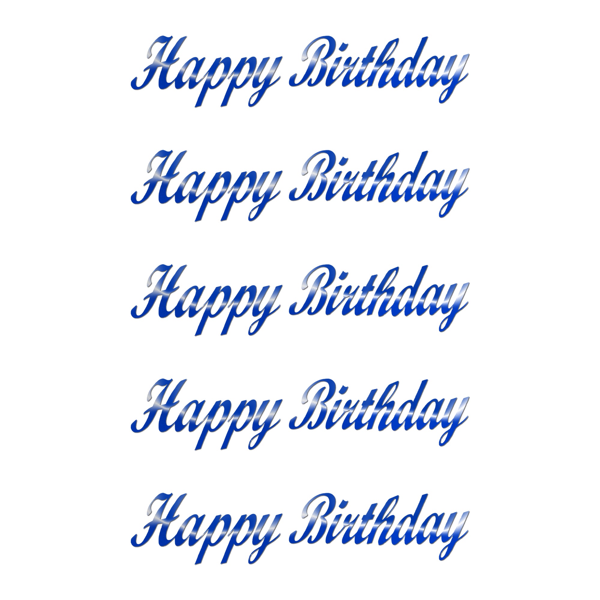 Comet Busters Happy Birthday calligraphy sticker with premium blue handwritten script, ideal for birthday celebrations, invitation cards, gift boxes, photo albums, journals, and creative craft projects.