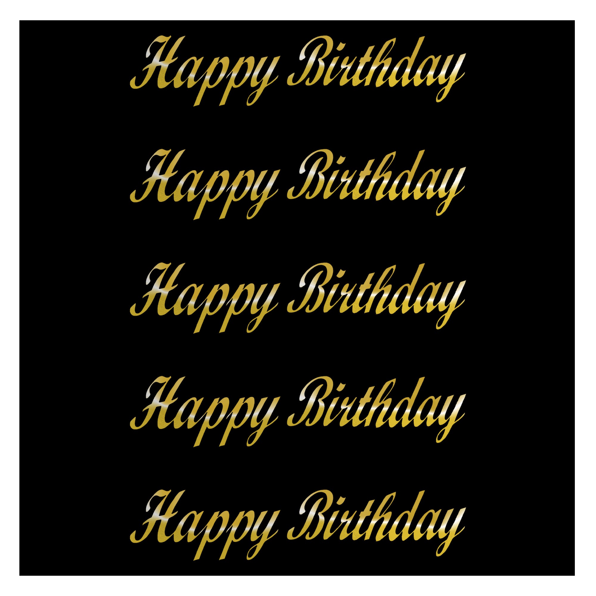 Comet Busters decorative Happy Birthday sticker designed in elegant cursive typography with a self-adhesive backing, suitable for birthday décor, party favors, greeting cards, envelopes, and personalized gifts.