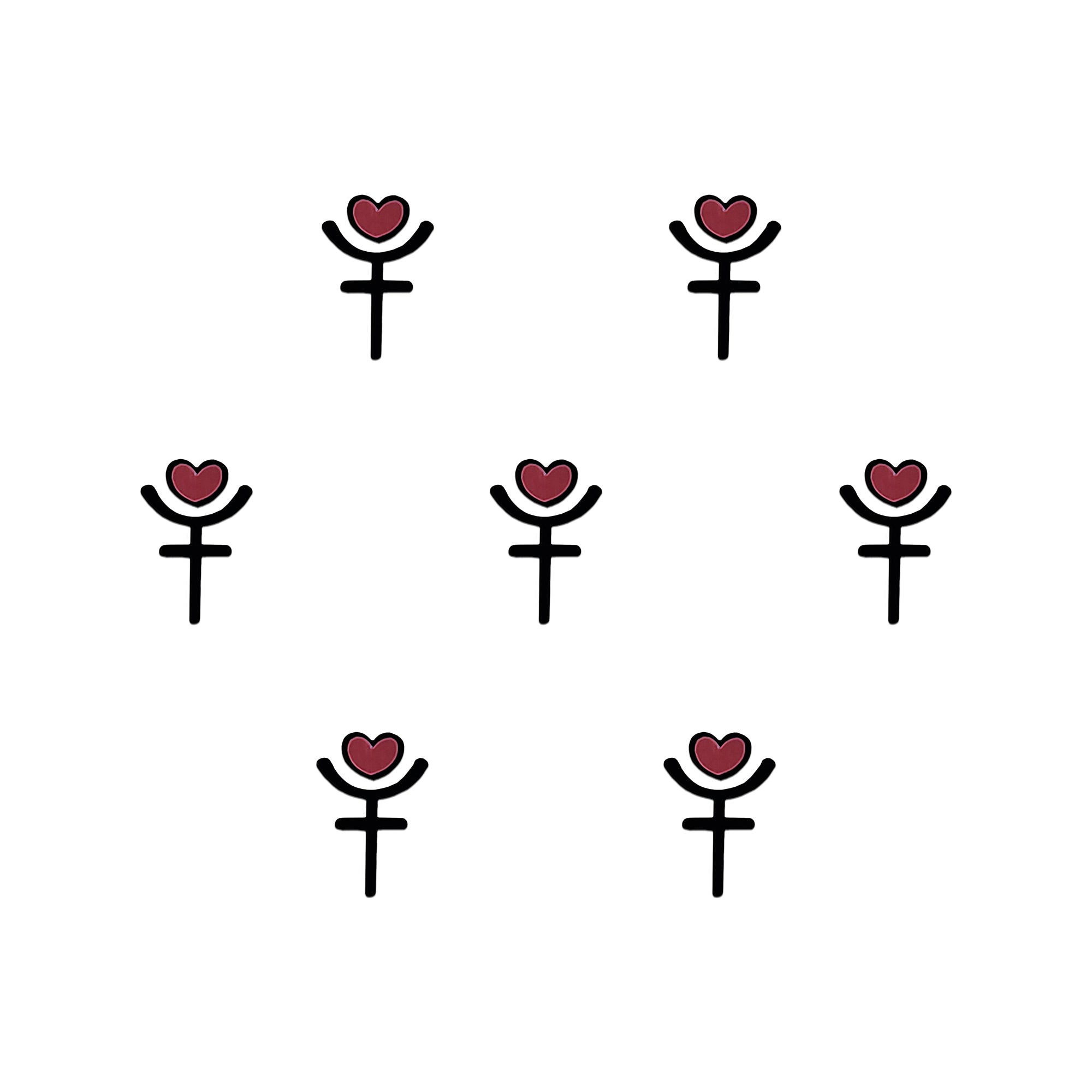 Comet Busters elegant Red & Black Heart forehead Bindis 