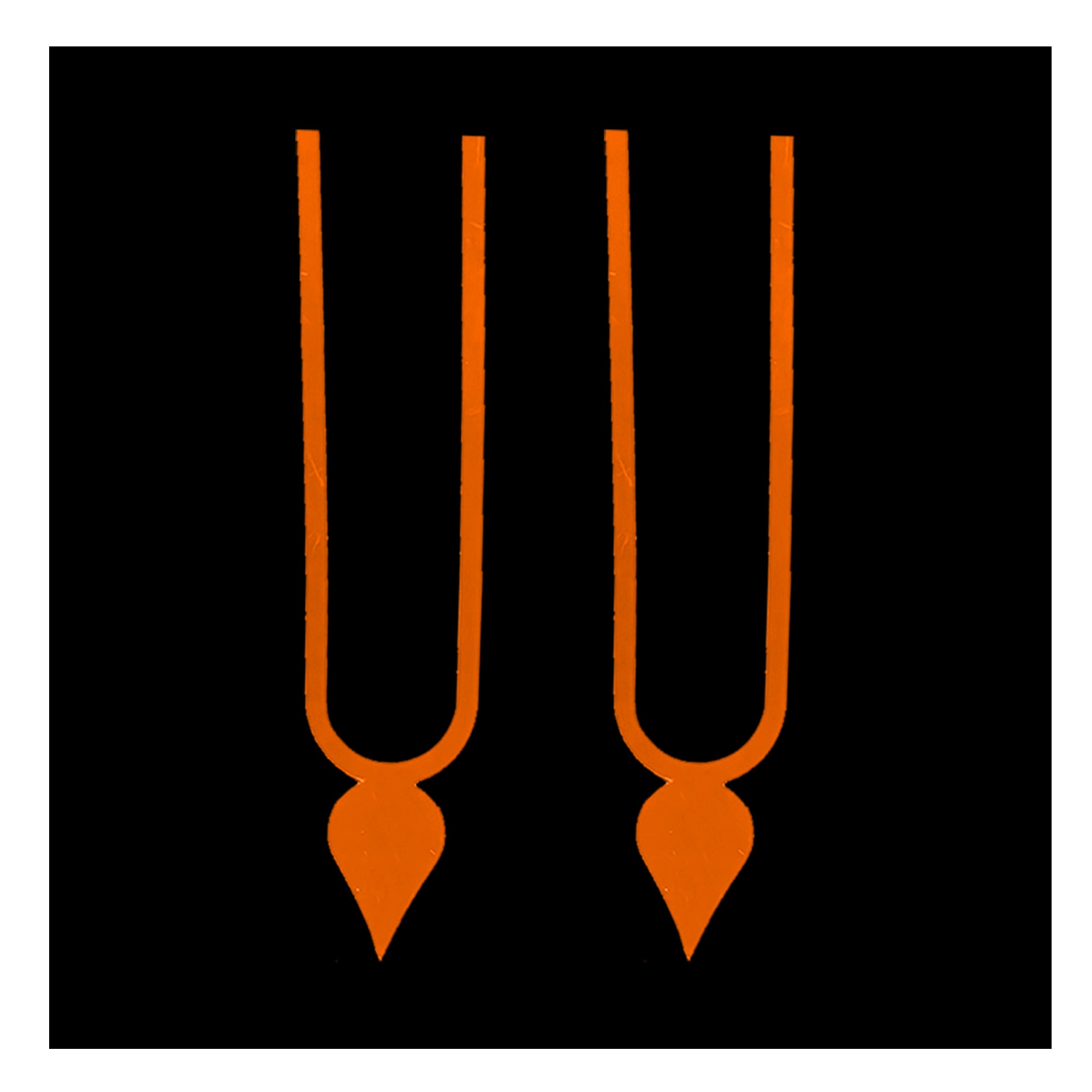 Comet Busters ISKCON Orange Vaishnav U-shaped tilak bindi sticker with pointed drop design