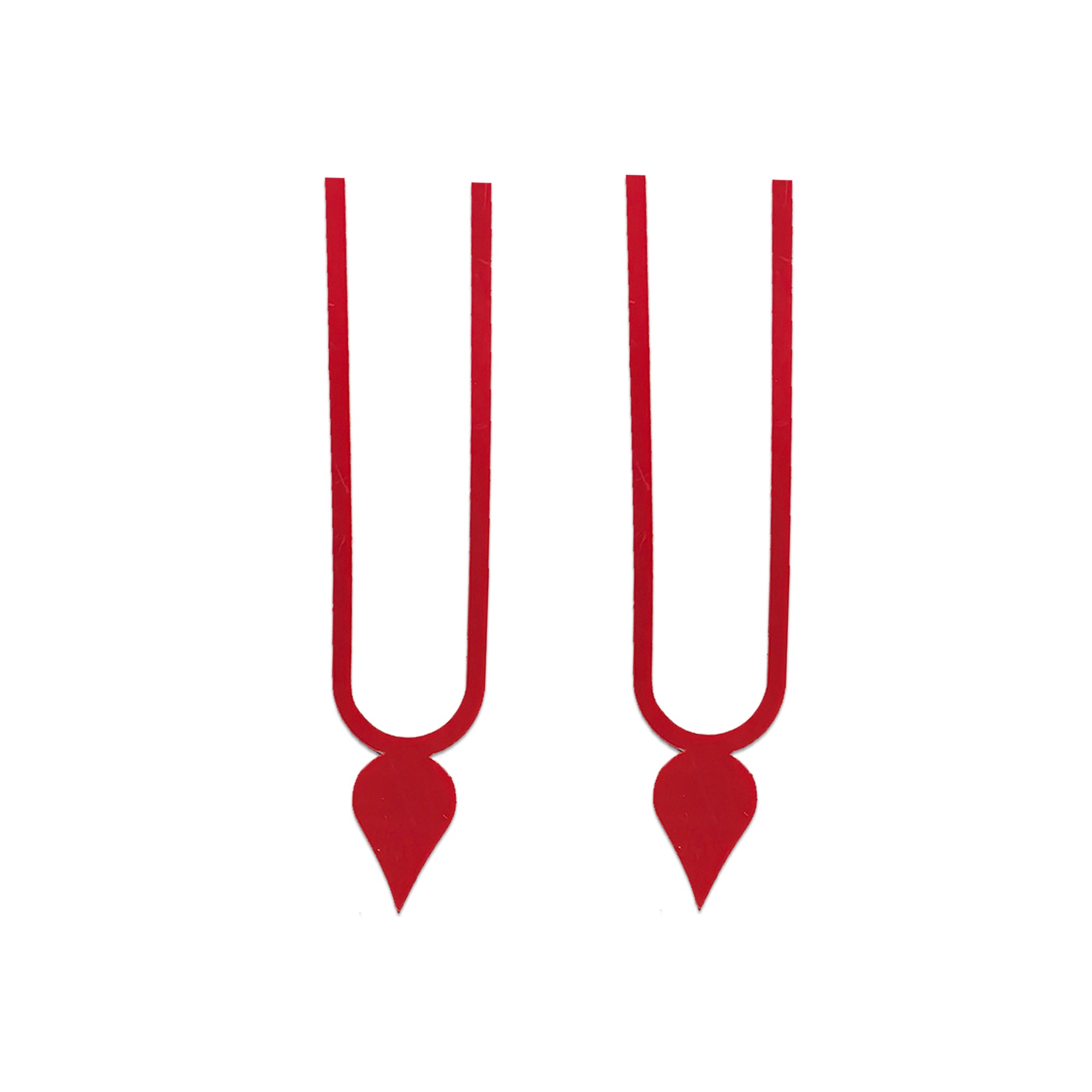 Comet Busters ISKCON red Vaishnav U-shaped tilak bindi sticker with pointed drop design