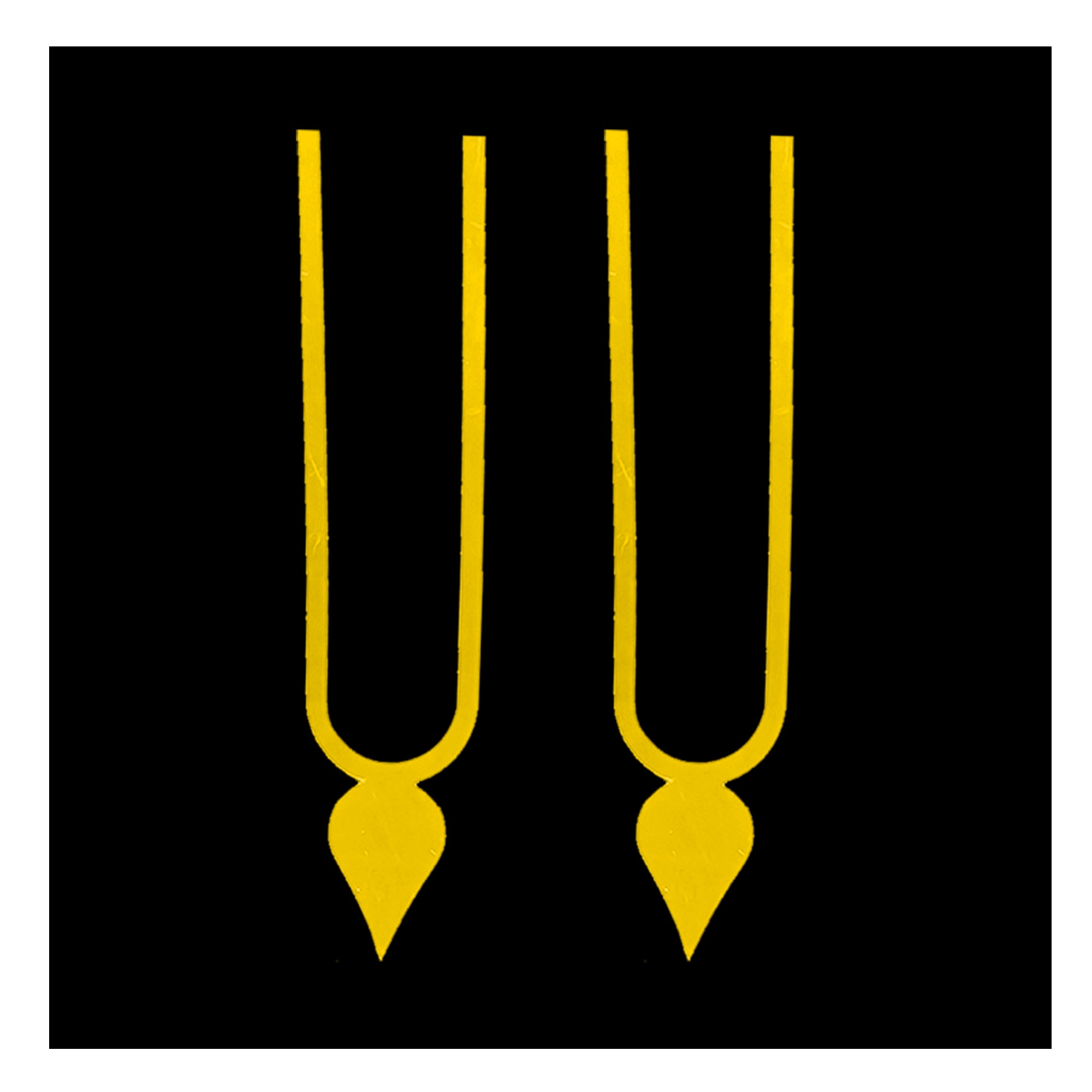 Comet Busters ISKCON Yellow Vaishnav U-shaped tilak bindi sticker with pointed drop design