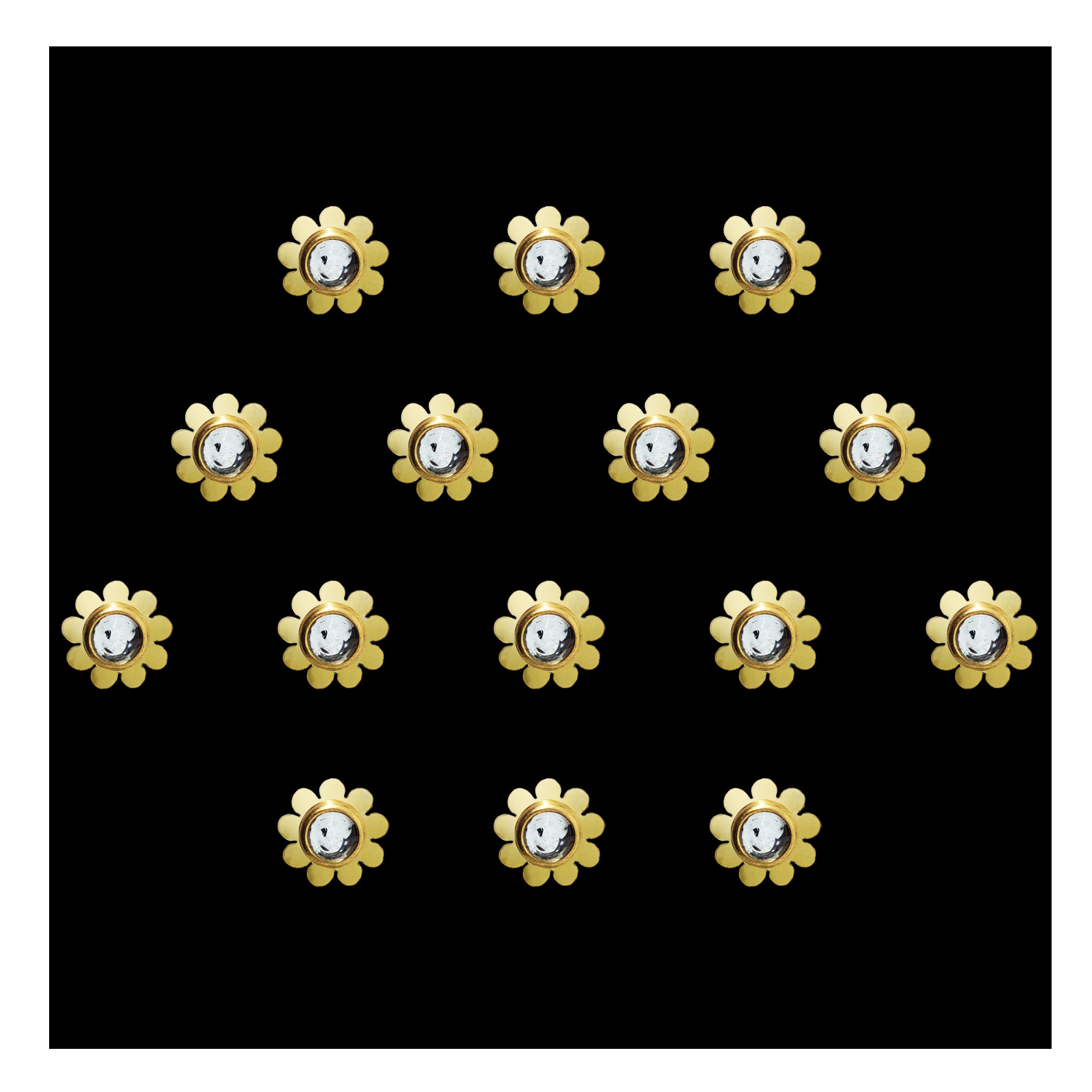 Elegant Gold Bindi Floral Center Stone Hand Jewellery Mehendi
