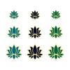 Indira Premium Designer Bindi – Multicolor Stylish Lotus Bindis (12mm • 15mm • 18mm)- 9 Bindis (INDI048)