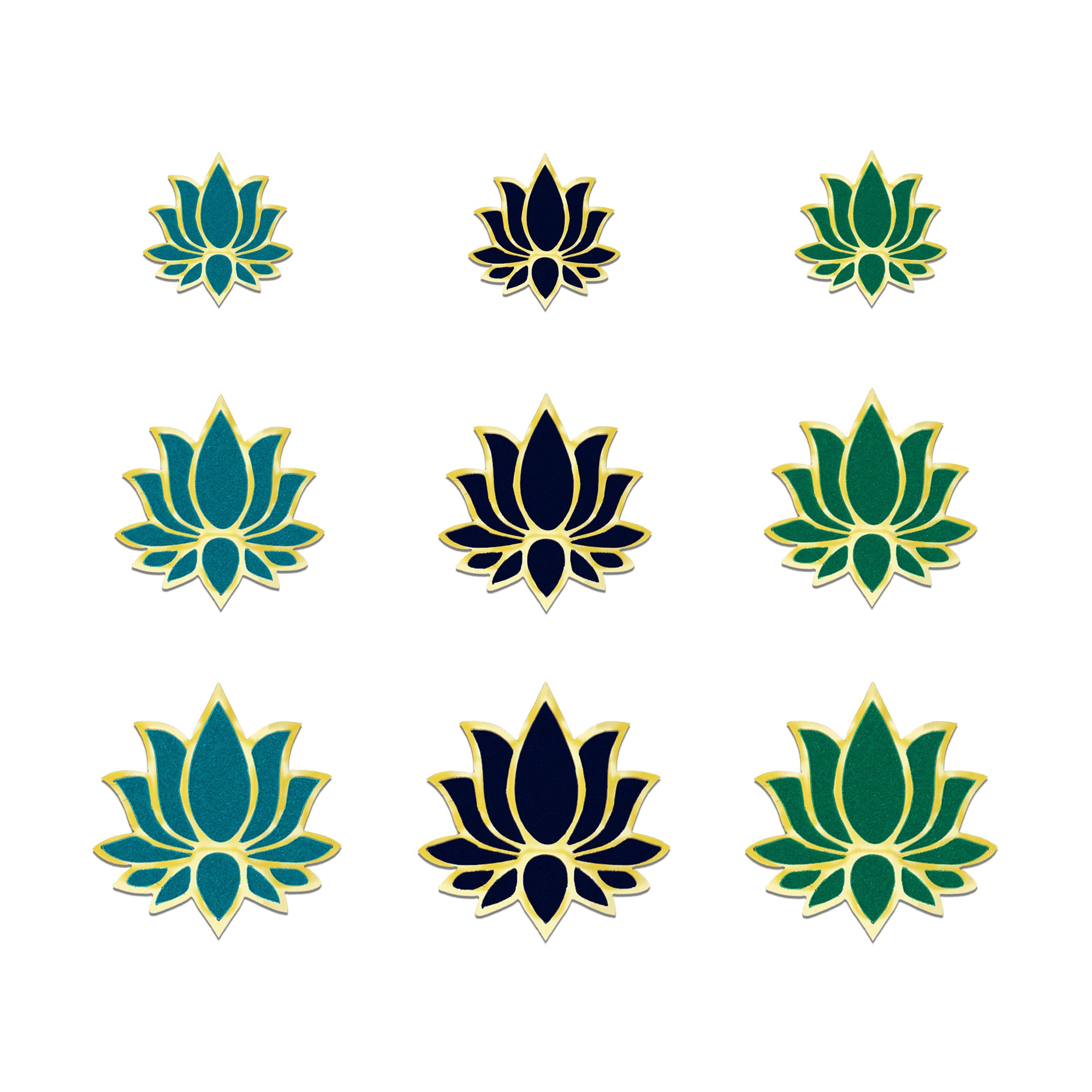 Indira by Comet Busters® Tricolor Lotus Designer Bindi Collection