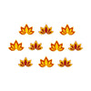 Comet Busters® Yellow, Red, Multicolor Floral, Lotus – PVC – Handcrafted, Reusable & Skin-Friendly Bindis for Casual Wear (10mm) – Forehead Bindi Stickers for Women & Girls – BIN1944