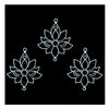 Comet Busters® White Floral, Lotus – PVC – Handcrafted, Reusable & Skin-Friendly Bindis for Casual Wear (30mm) – Forehead Bindi Stickers for Women & Girls – BIN2356