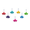 Comet Busters® Floral Lotus Multicolor Velvet Bindis – 8mm Designer Bindi with Stone for Women & Girls (7 Bindis)(BIN2552)