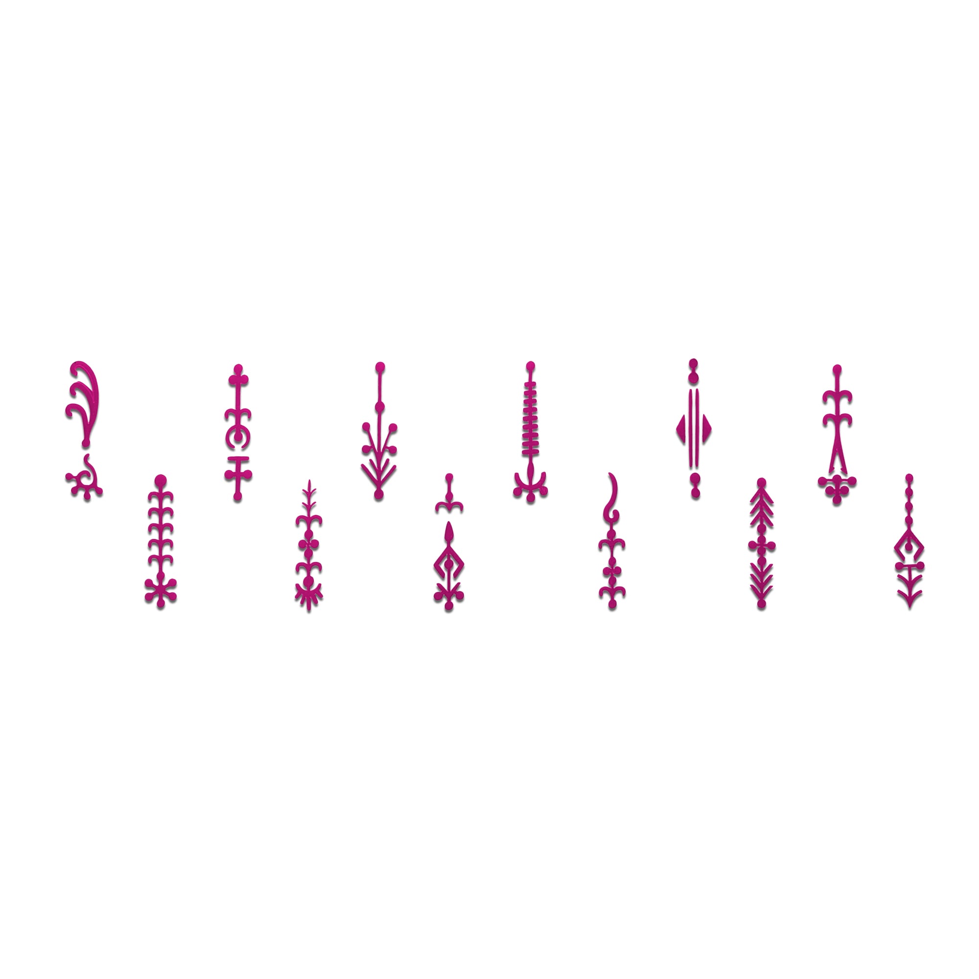 Comet Busters premium magenta decorative bindis showcasing handcrafted vertical designer forehead for women and girls.