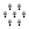 Comet Busters® Black Trishul Mahakal Bindis – 15mm Spiritual Tilak Bindi for Women & Girls (7 Bindis) (BIN2574)