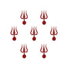 Comet Busters® Maroon Trishul Mahakal Bindis – 15mm Spiritual Tilak Bindi for Women & Girls (7 Bindis) (BIN2572)